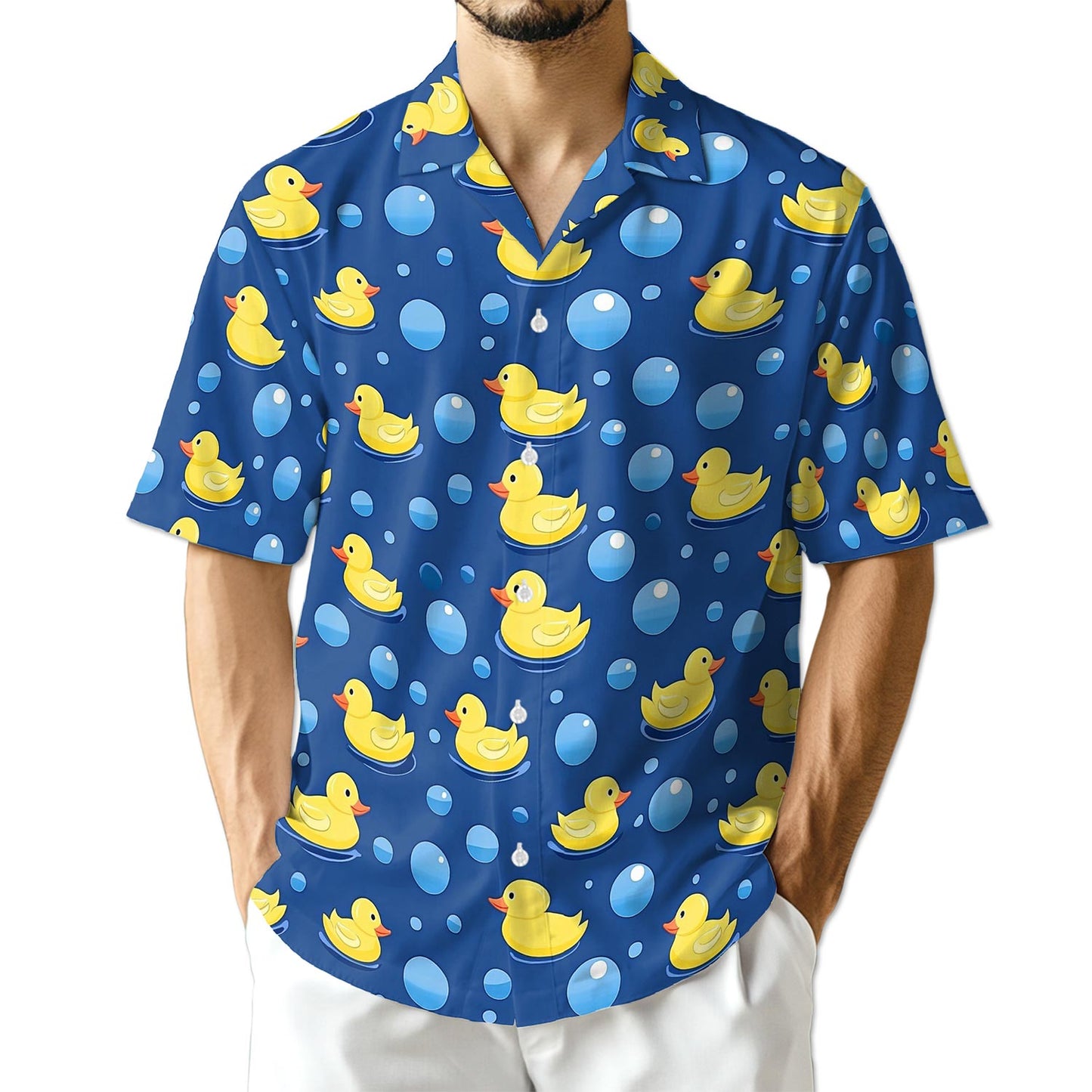 Netecom Retro Duck Hawaiian Shirt for Men