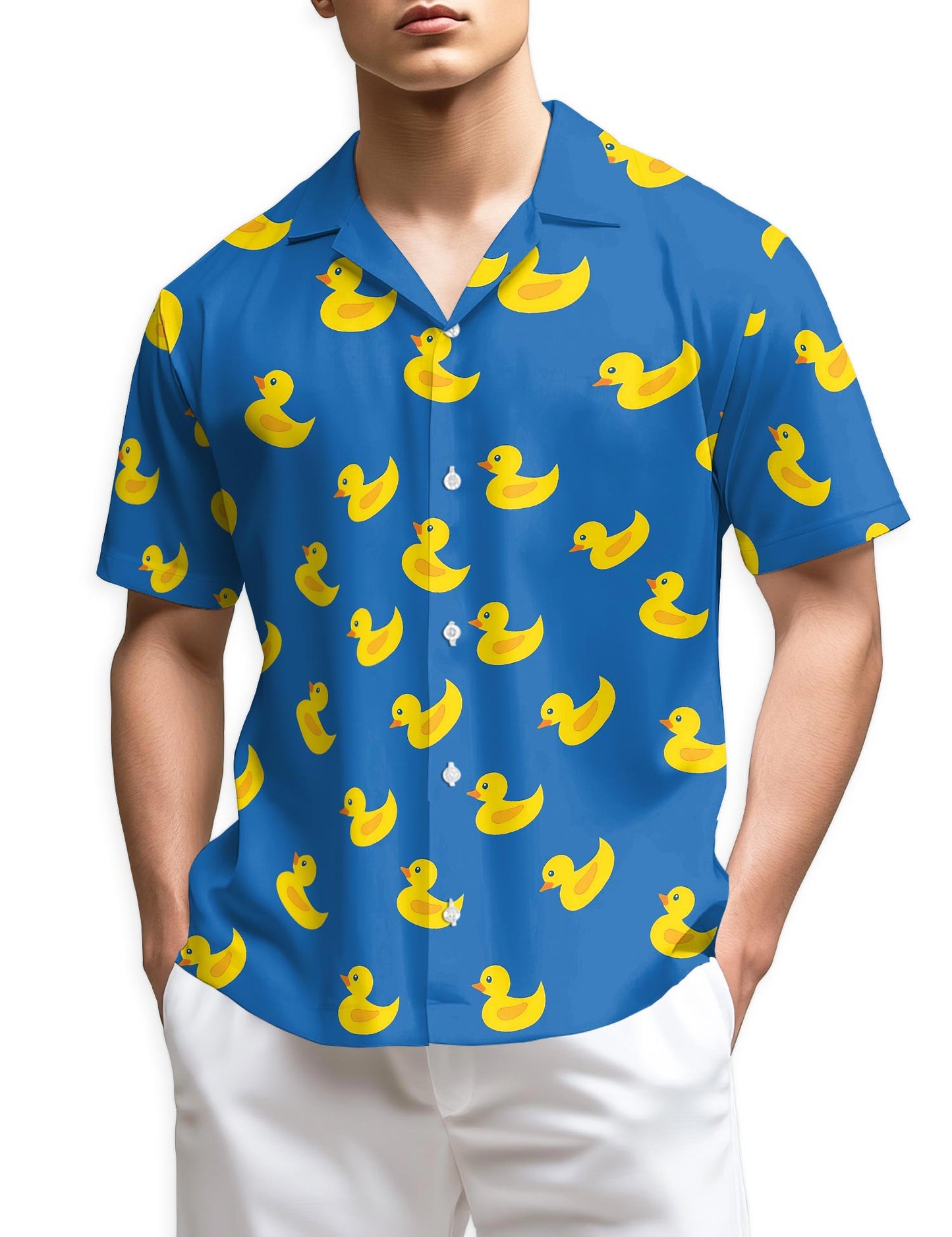 Netecom Retro Duck Hawaiian Shirt for Men