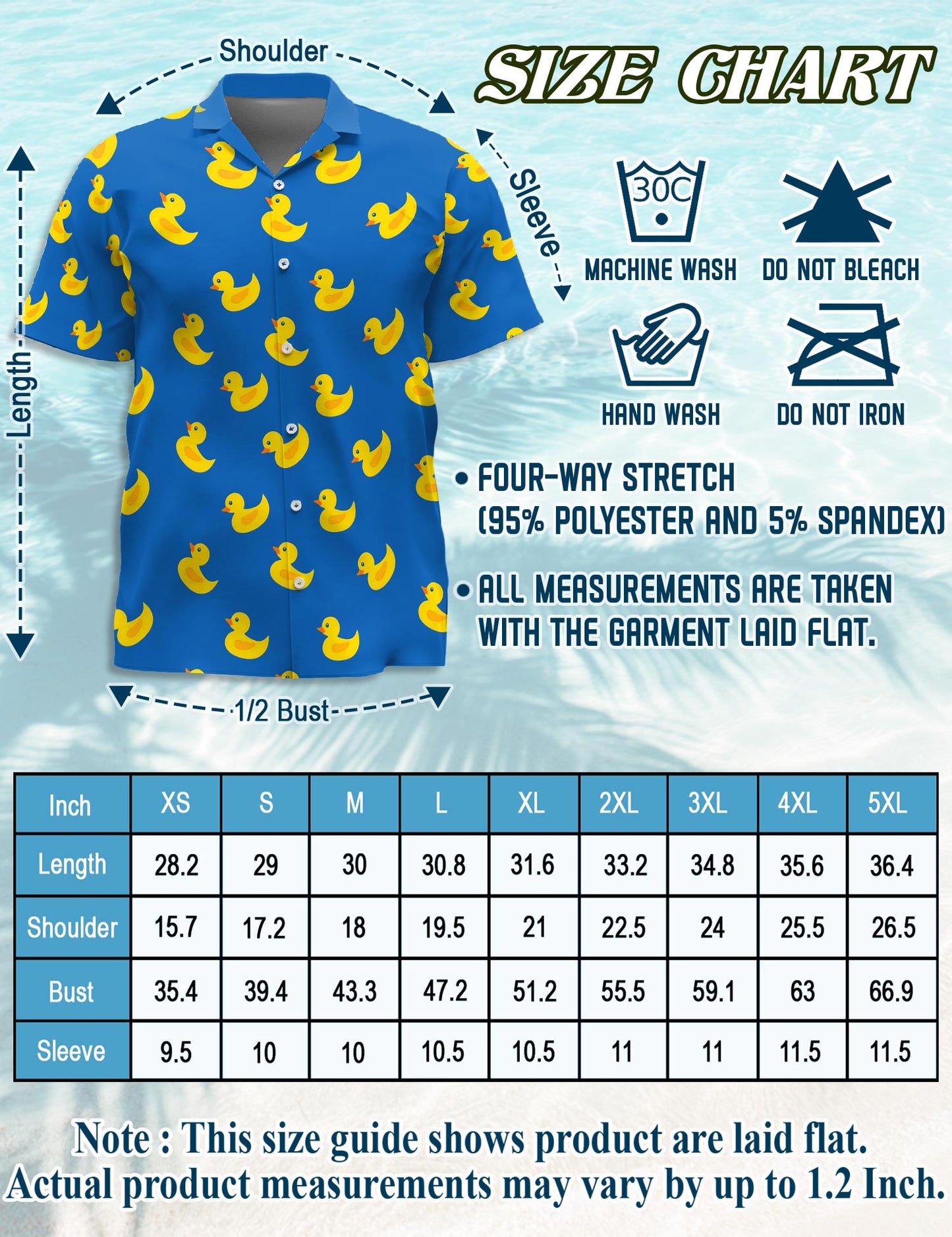 Netecom Retro Duck Hawaiian Shirt for Men, Vintage Style, Button Down Summer Beach Short Sleeve, S-5XL