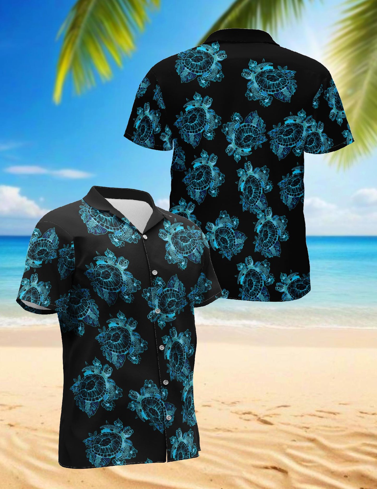 Netecom Retro Turtle Summer Hawaiian Shirt for Men