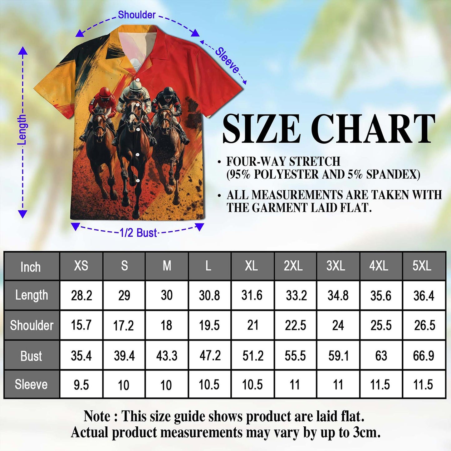 Netecom Rustic Racing Horse Hawaiian Shirt for Men, Button Down Summer Beach Short Sleeve, S-5XL