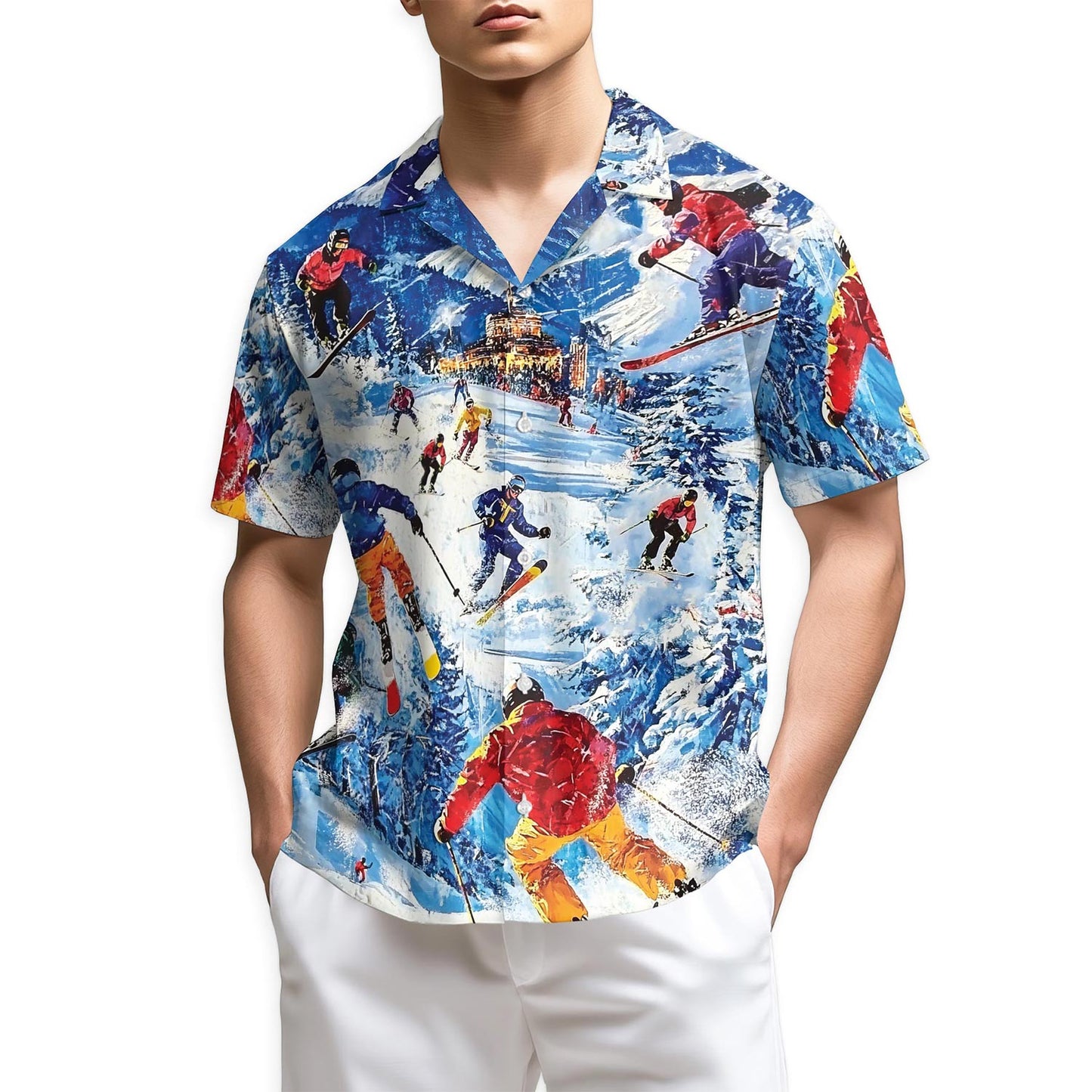 Netecom Skiing Hawaiian Shirt for Men