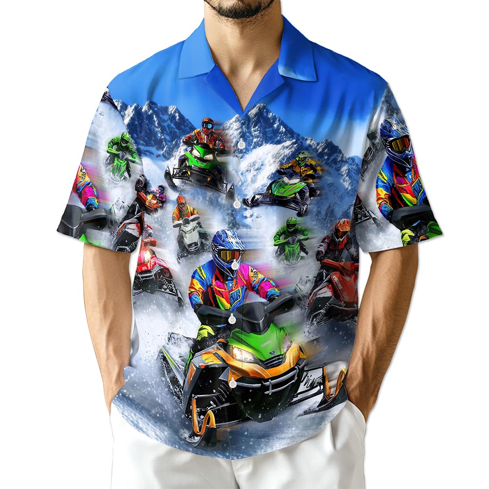 Netecom Snowmobile Hawaiian Shirt for Men