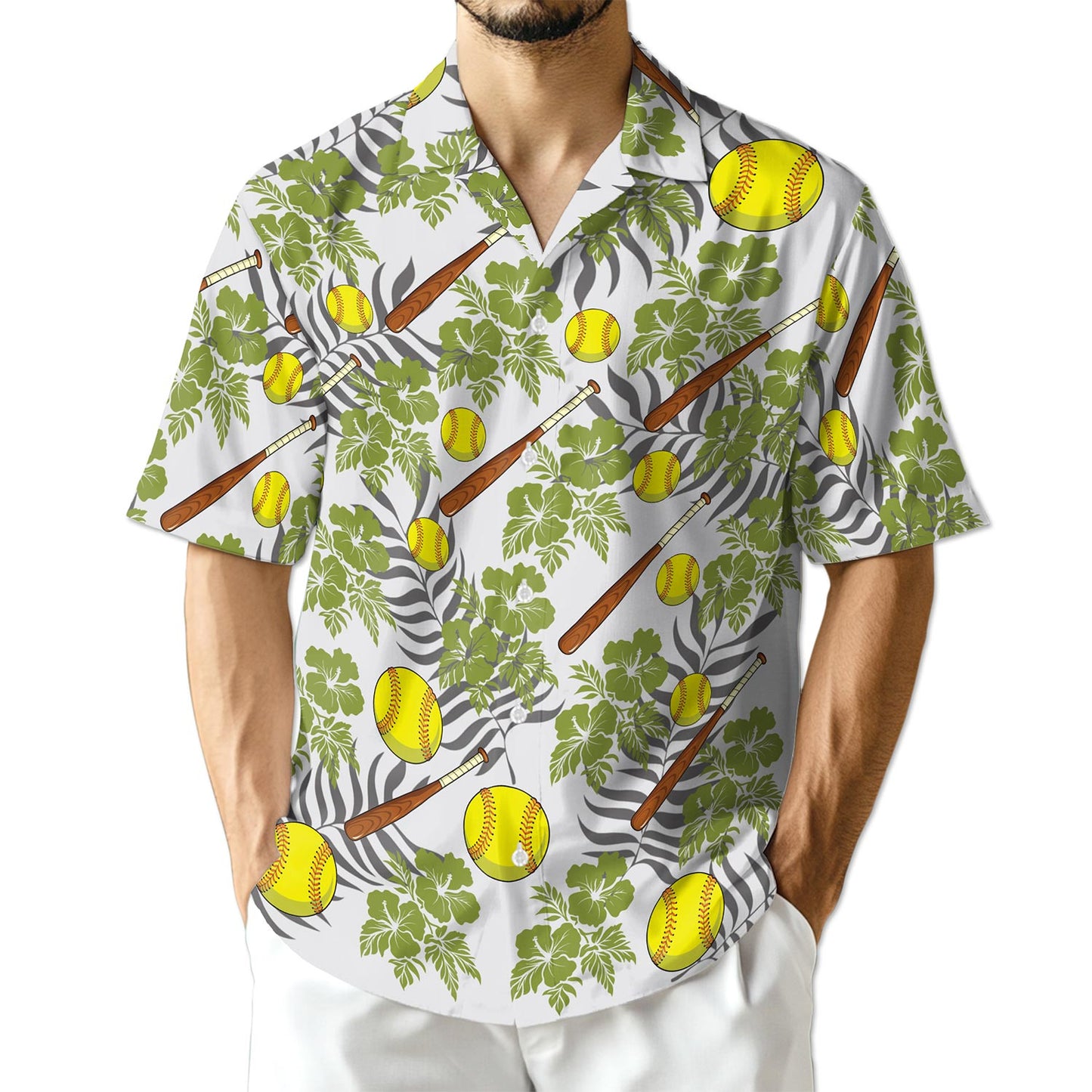 Netecom Softball Hawaiian Shirt for Men