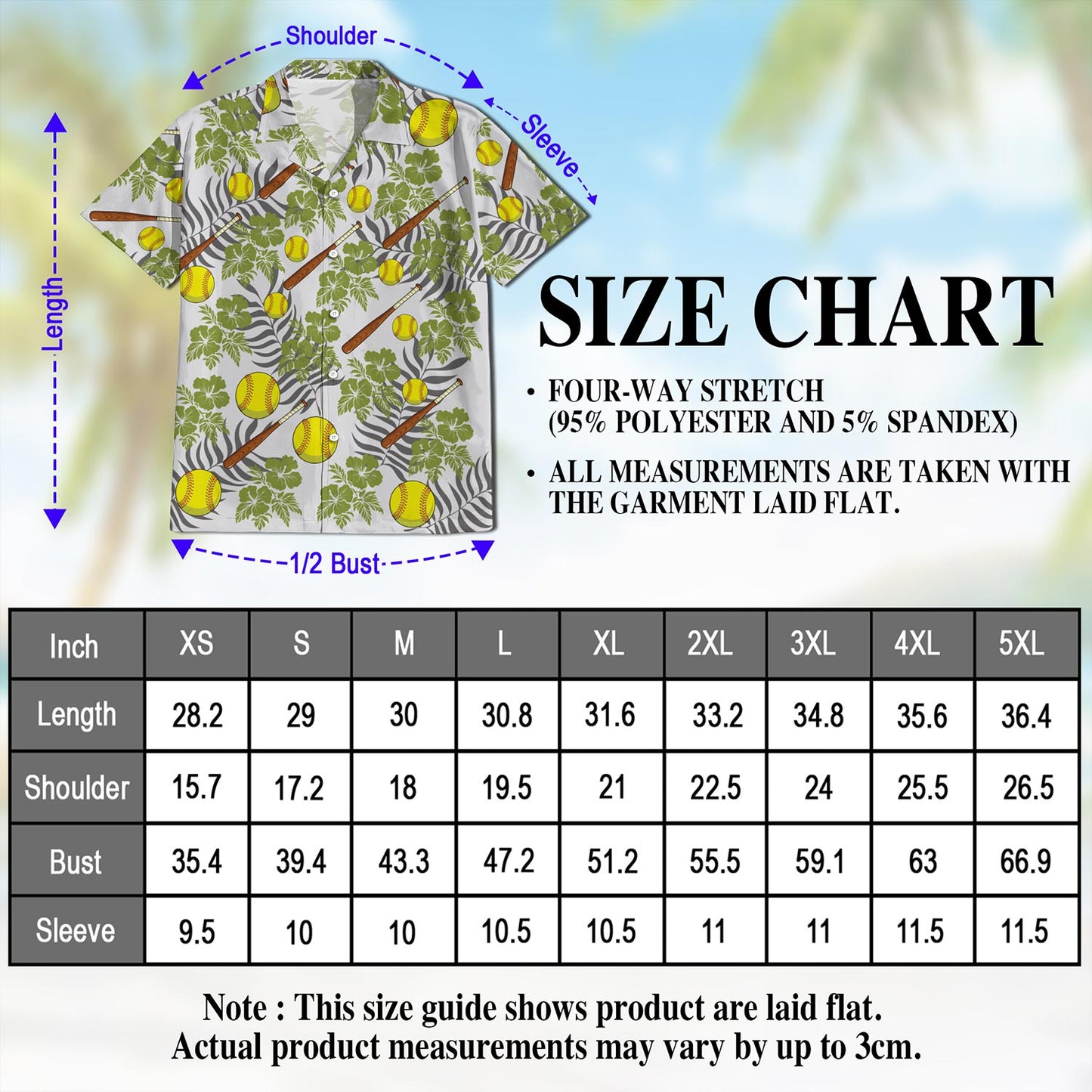 Netecom Softball Hawaiian Shirt for Men, Button Down Summer Beach Short Sleeve, Tropical Style, Sizes S-5XL