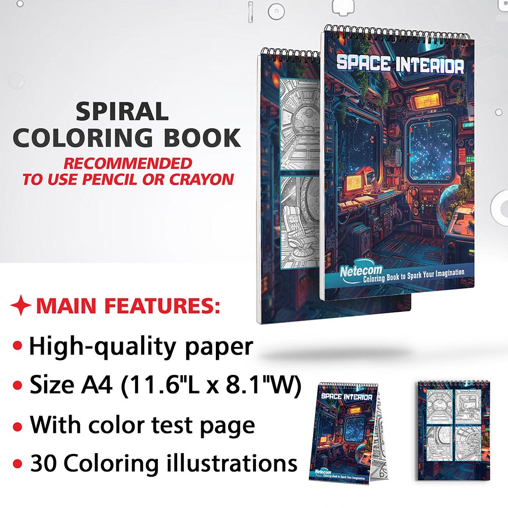Netecom Space Interior Coloring Sheets for Adults