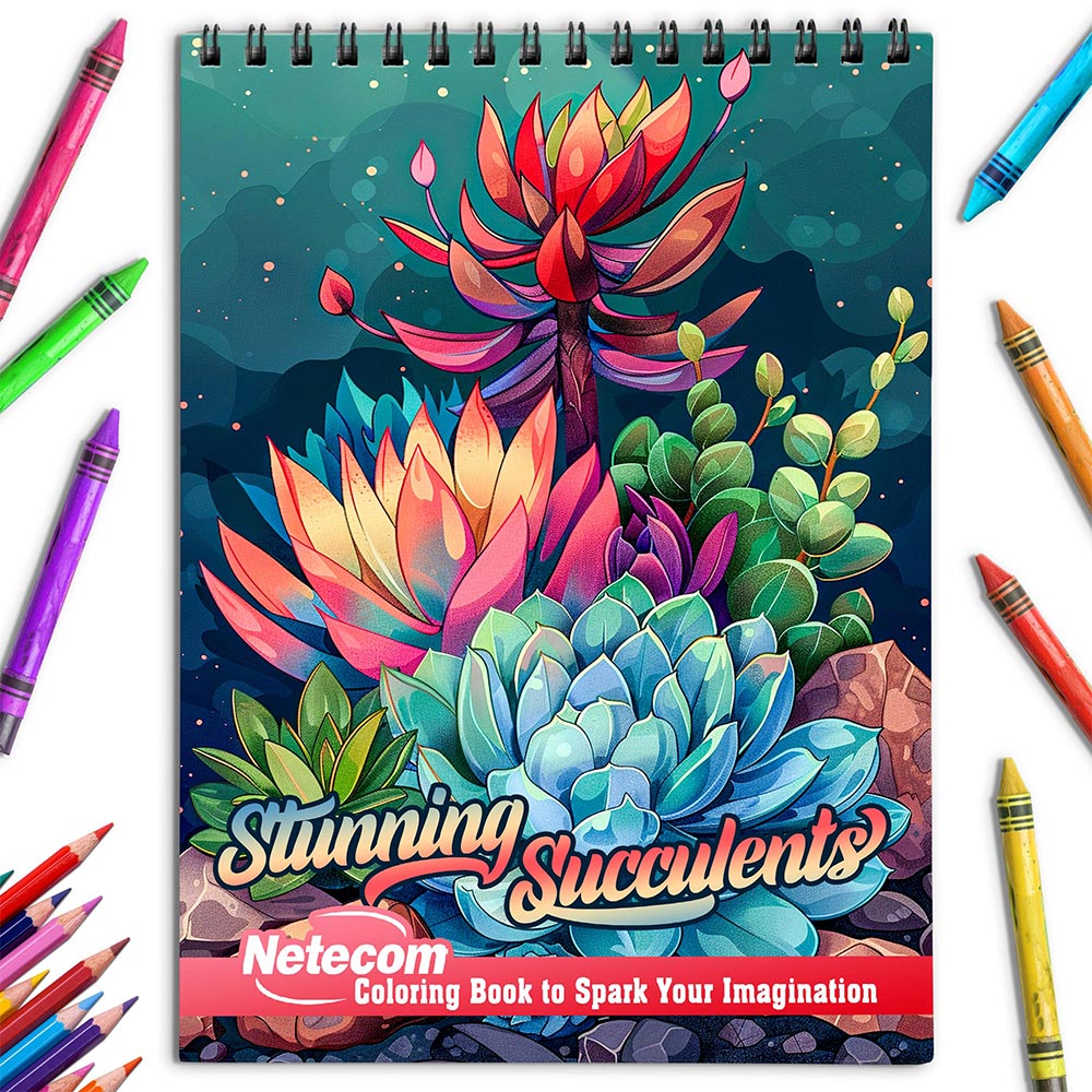 Netecom Stunning Succulents Coloring Book for Adults