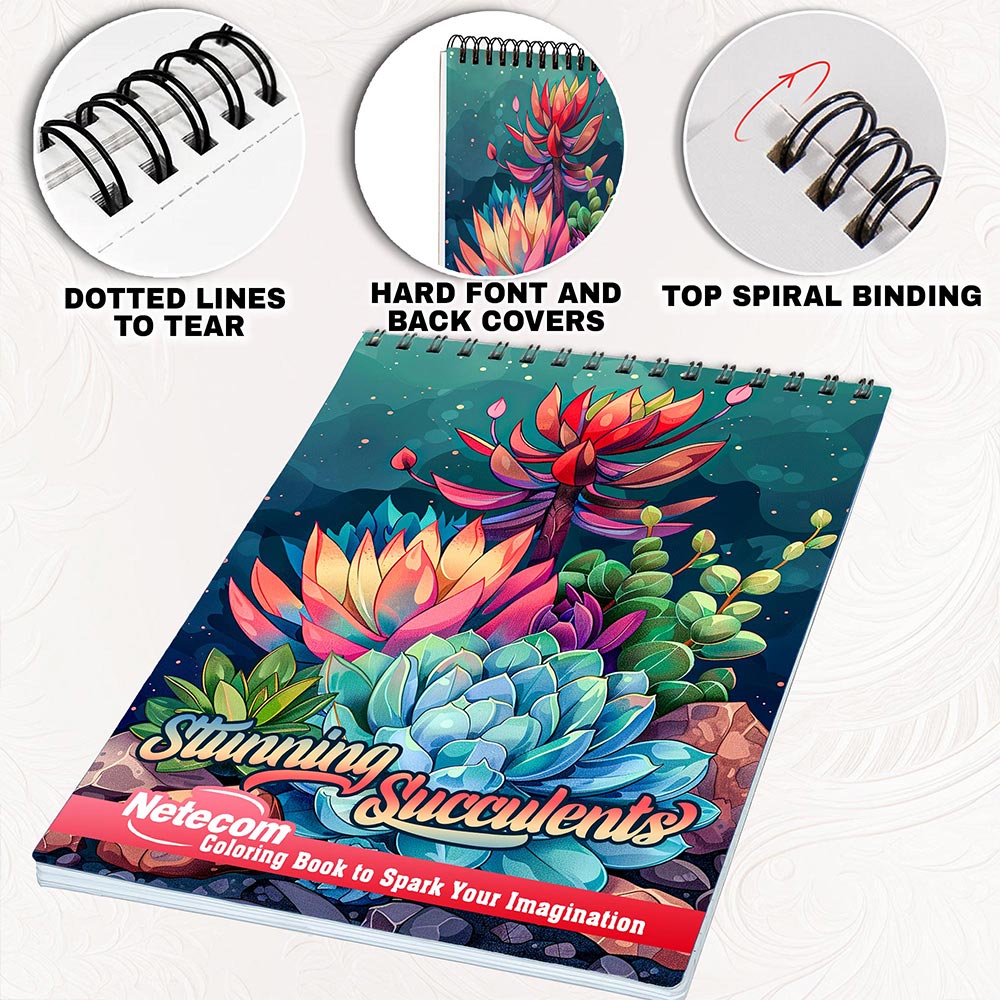 Netecom Stunning Succulents Coloring Pages for Adults