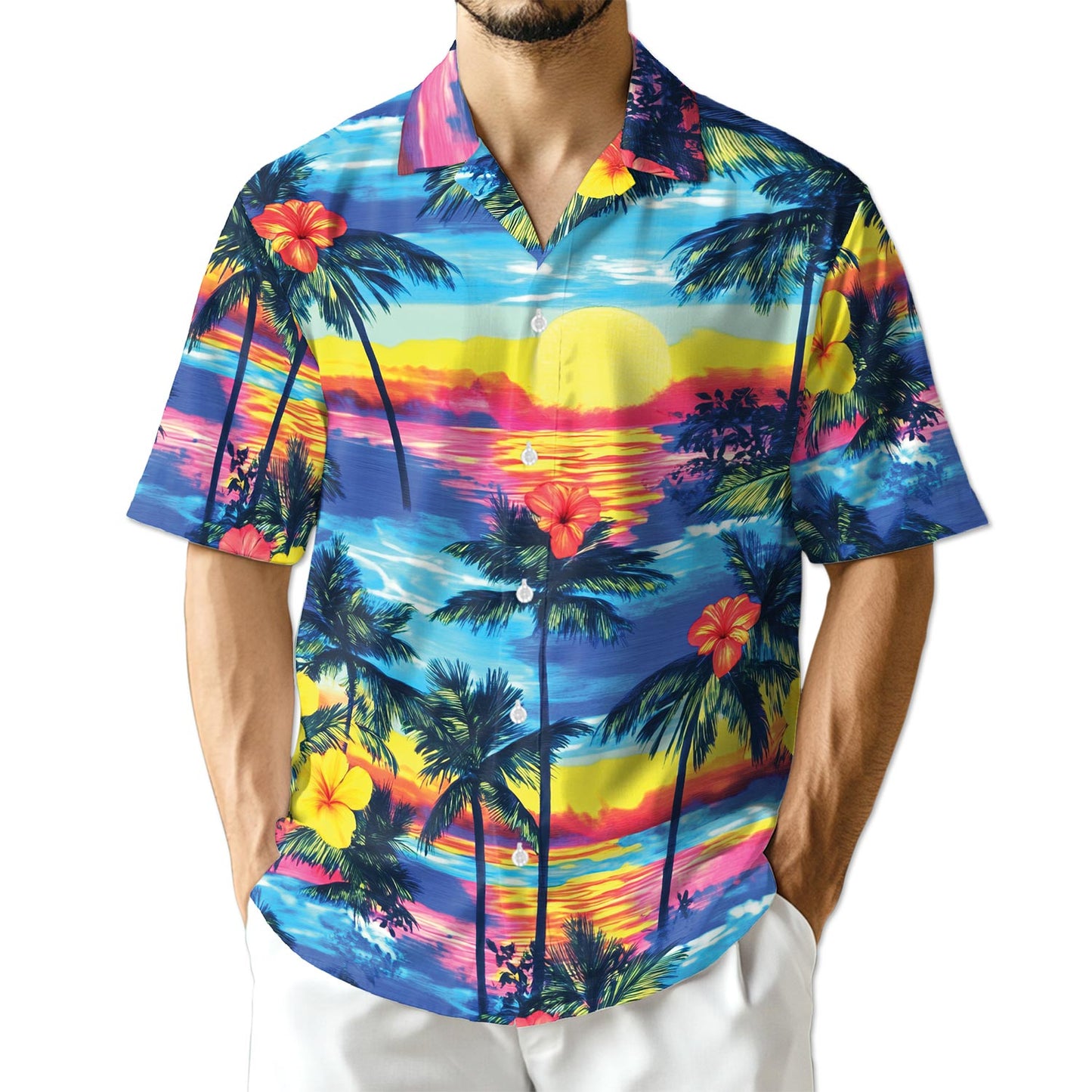 Netecom Sunset Hawaiian Shirt for Men