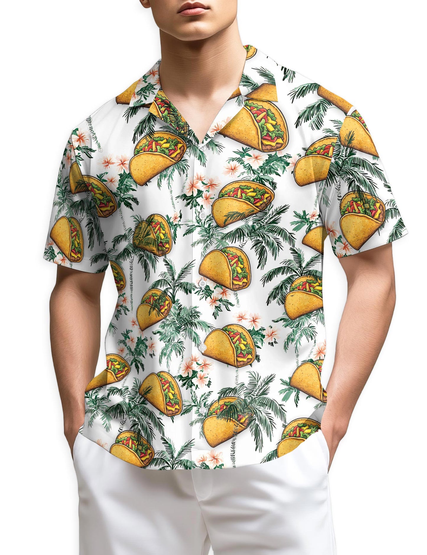 Netecom Taco Pattern Hawaiian Shirt for Men