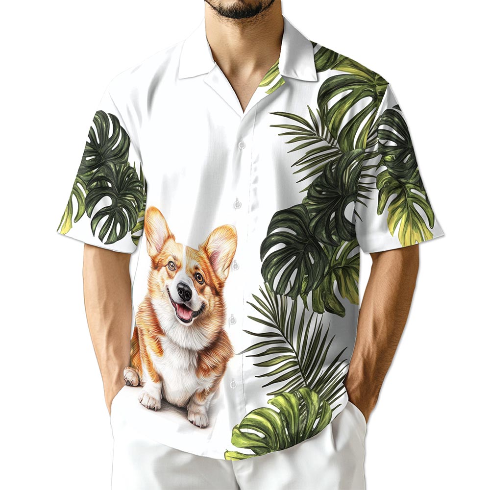 Netecom Tropical Corgi Hawaiian Shirt for Men