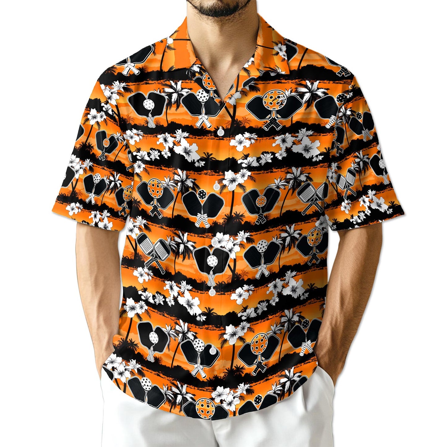 Netecom Tropical Pickleball Hawaiian Shirt for Men