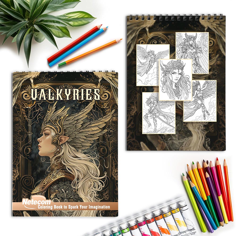 Netecom Valkyries Spiral Coloring Book for Adults