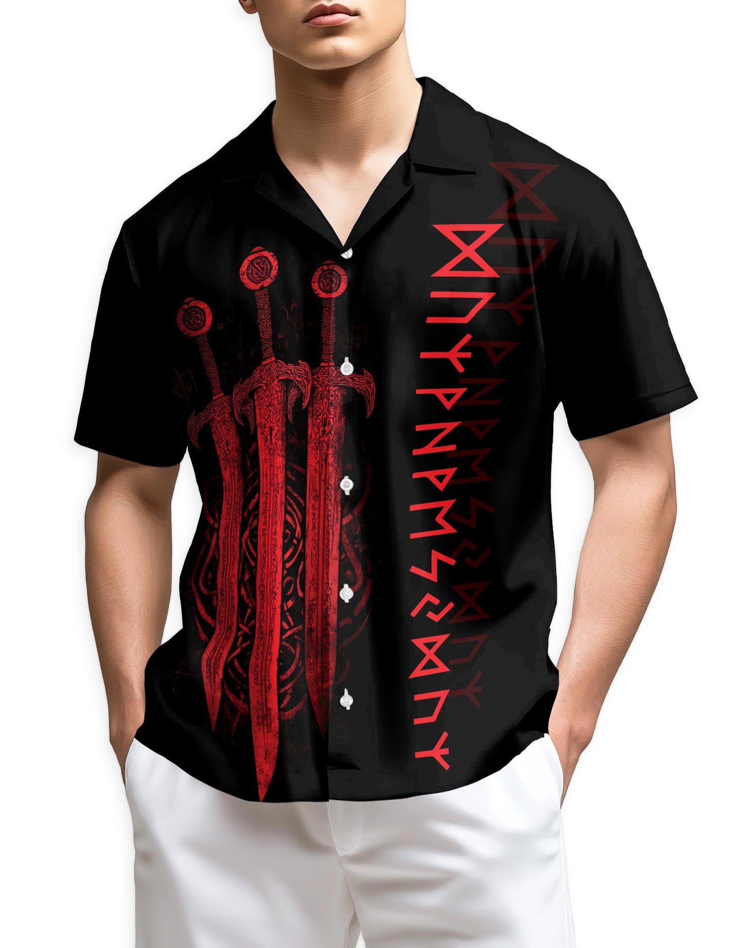 Netecom Viking Sword Hawaiian Shirt for Men
