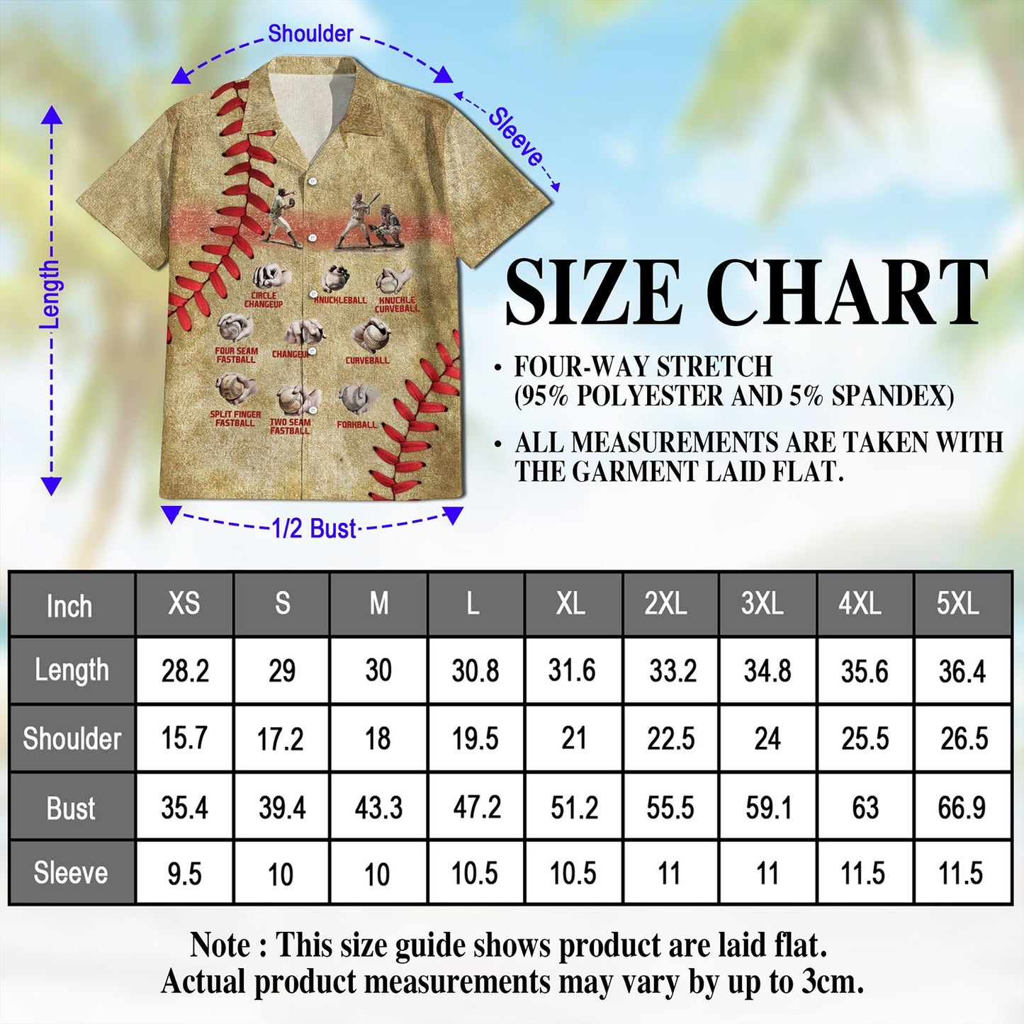 Netecom Vintage Baseball Pitching Grips Hawaiian Shirt for Men, Button Down Summer Beach Short Sleeve, Sports Style, Sizes S-5XL