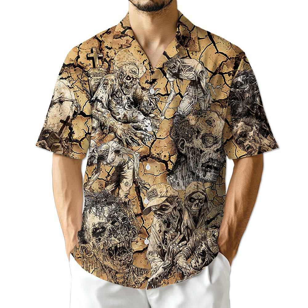 Netecom Vintage Zombie Hawaiian Shirt for Men