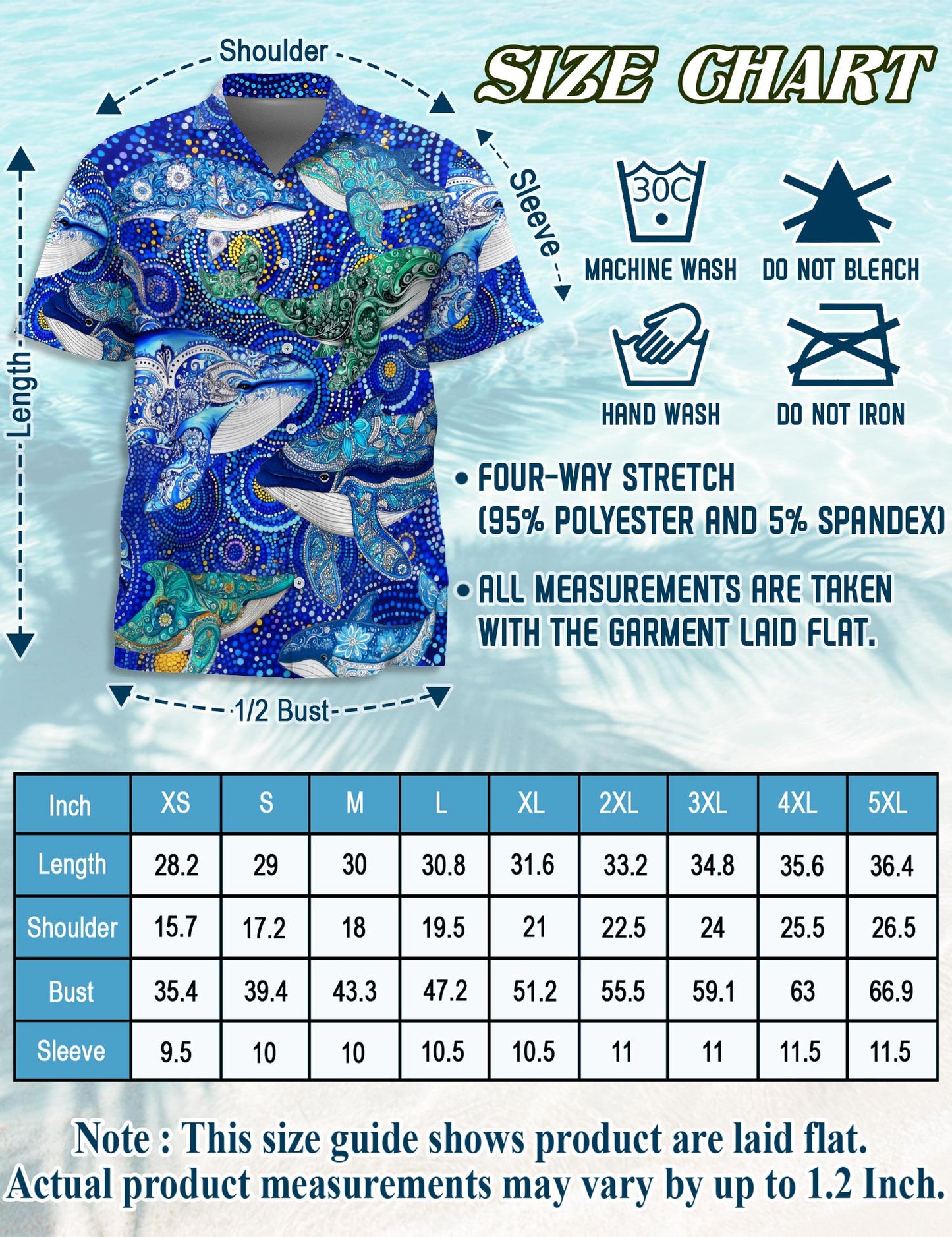 Netecom Whale Hawaiian Shirt for Men, Ocean Style, Button Down Summer Beach Short Sleeve, S-5XL