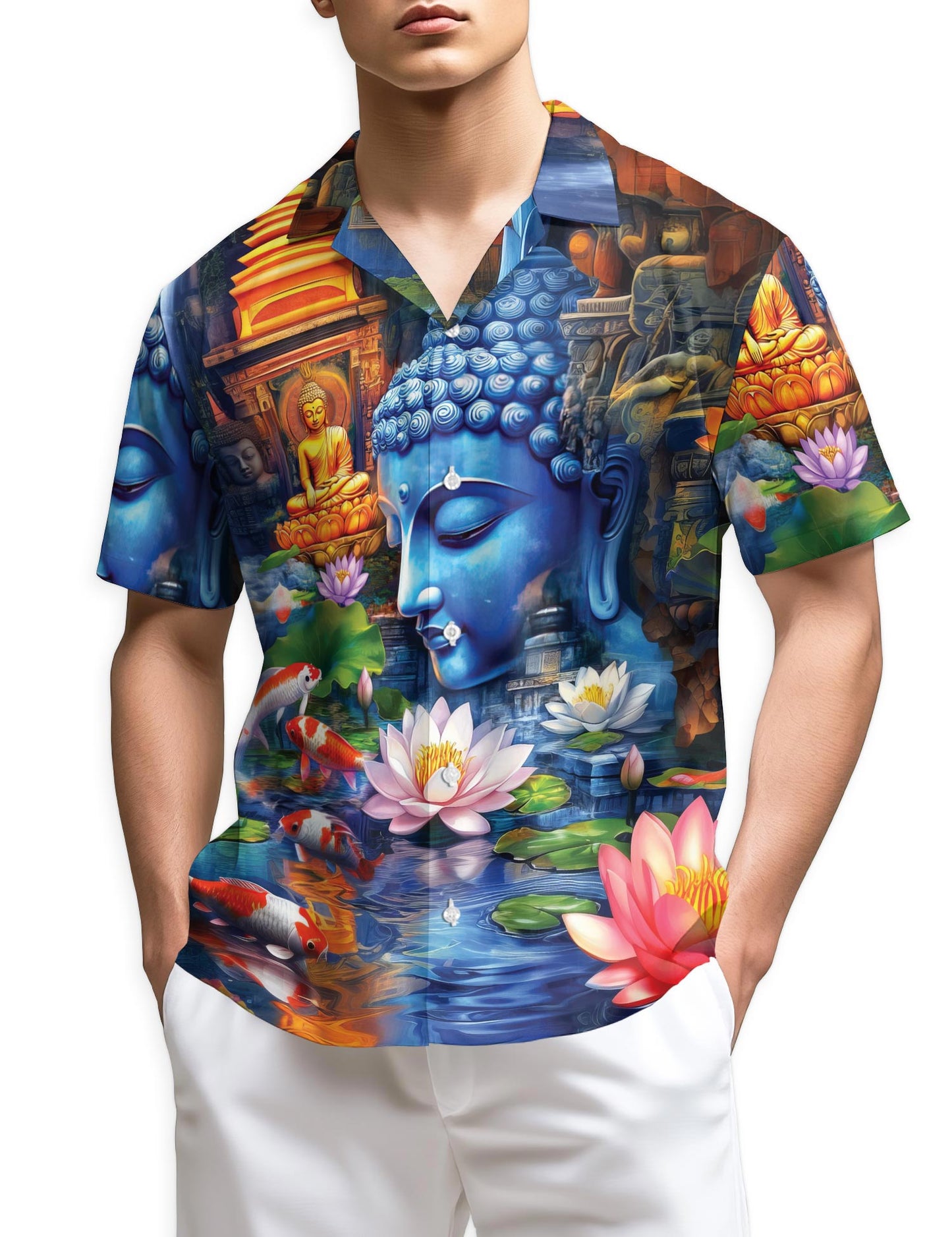 Netecom What You Think You Become Buddha Hawaiian Shirt for Men