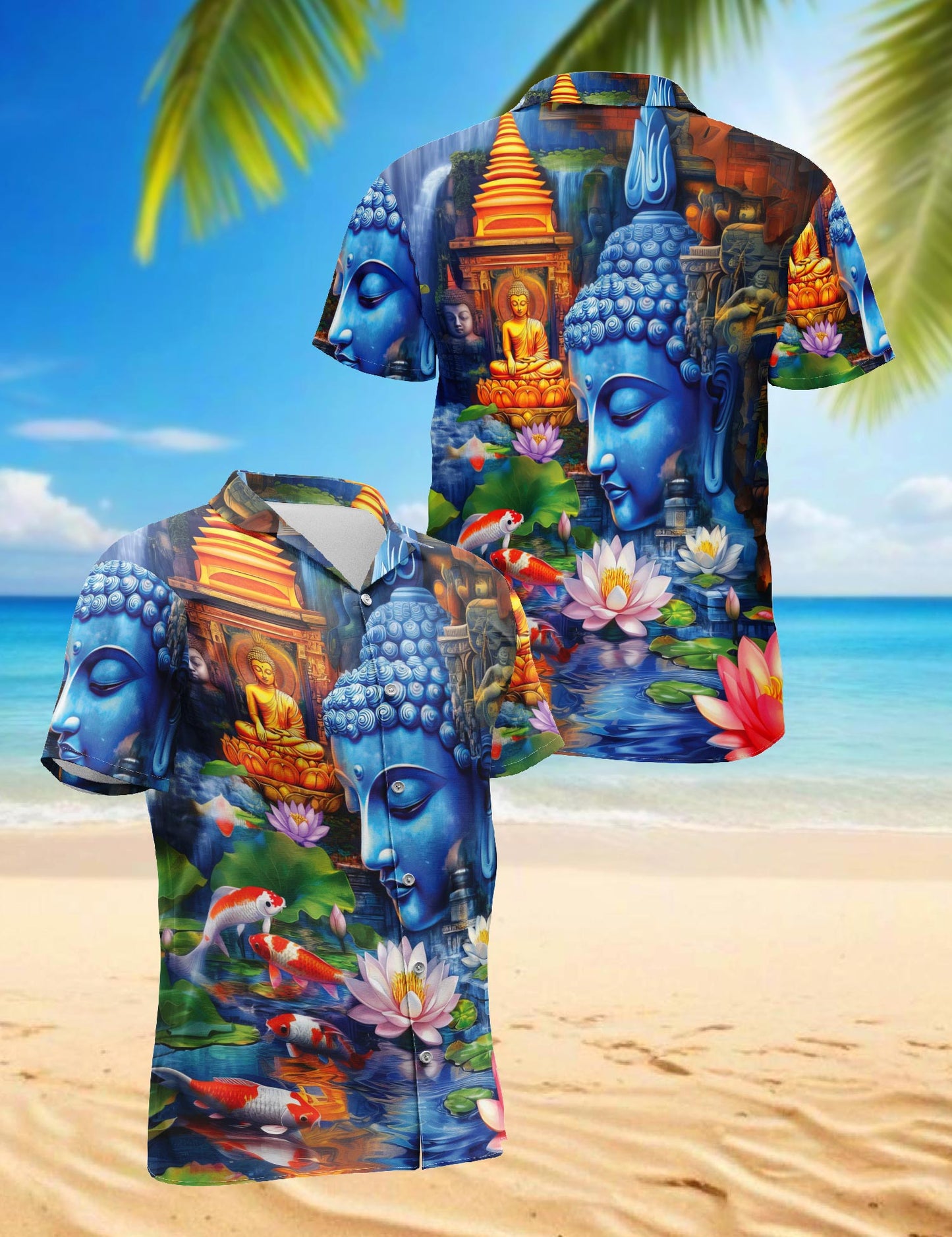 Netecom What You Think You Become Buddha Hawaiian Shirt for Men, Button Down Summer Beach Short Sleeve, Sizes S-5XL