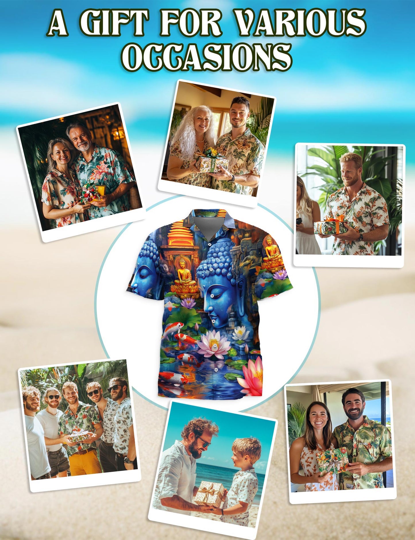 Netecom What You Think You Become Buddha Hawaiian Shirt for Men, Button Down Summer Beach Short Sleeve, Sizes S-5XL