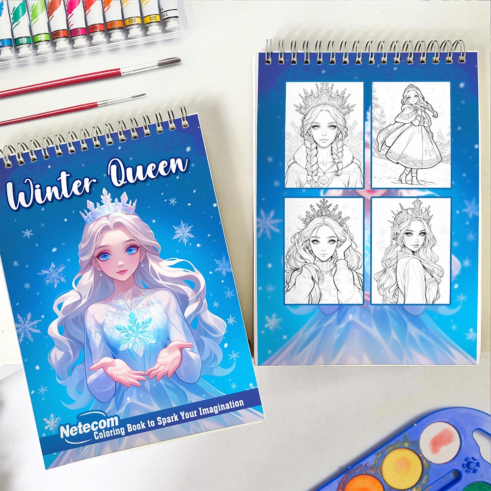 Netecom Winter Queen Spiral Coloring Book for Adults