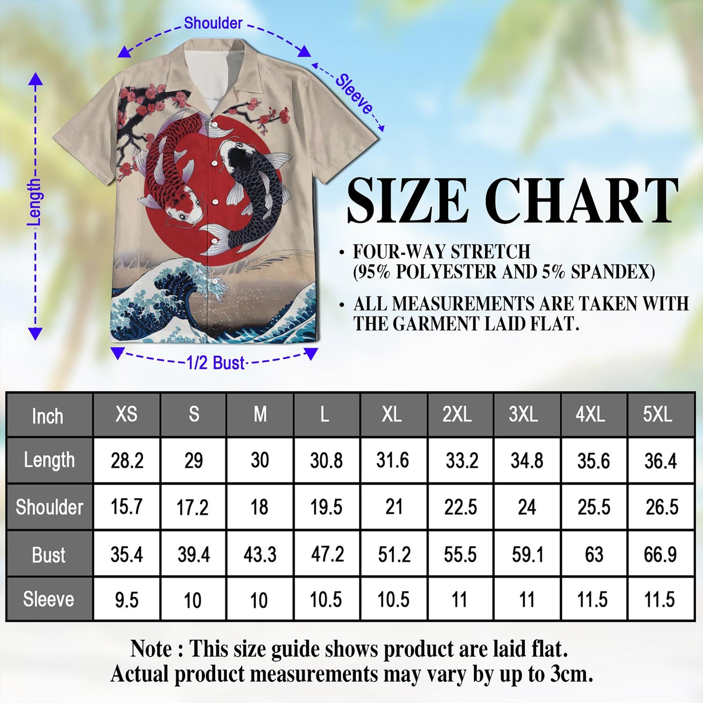 Netecom Yin Yang Koi Fish Hawaiian Shirt for Men, Button Down Summer Beach Short Sleeve, Sizes S-5XL