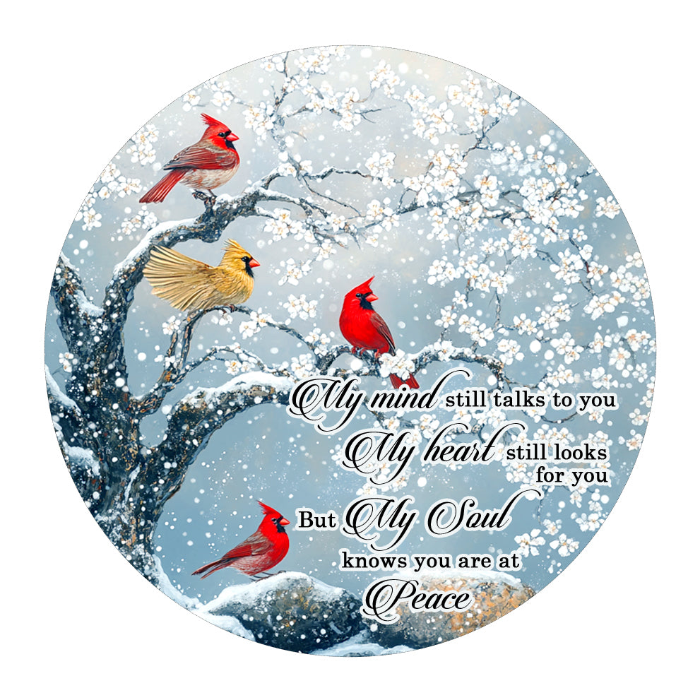 Netecom Memorial Christmas Ornament, My Mind Still Talks To You Cardinals Ceramic Ornaments for Xmas Tree Hanging Decorations Gift, Sympathy Gifts for Loss of Wife Girlfriend, Holiday Present