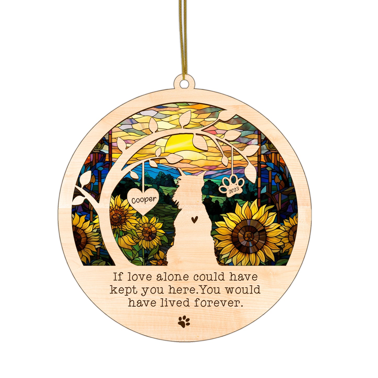 Netecom Personalized Schnauzer Dog Memorial Suncatcher - Custom Dog Christmas Ornament with Name & Date, Pet Loss Sun Catcher, Bereavement Gift, Dog Memorial Ornament, Sympathy Gift for Loss of Pet
