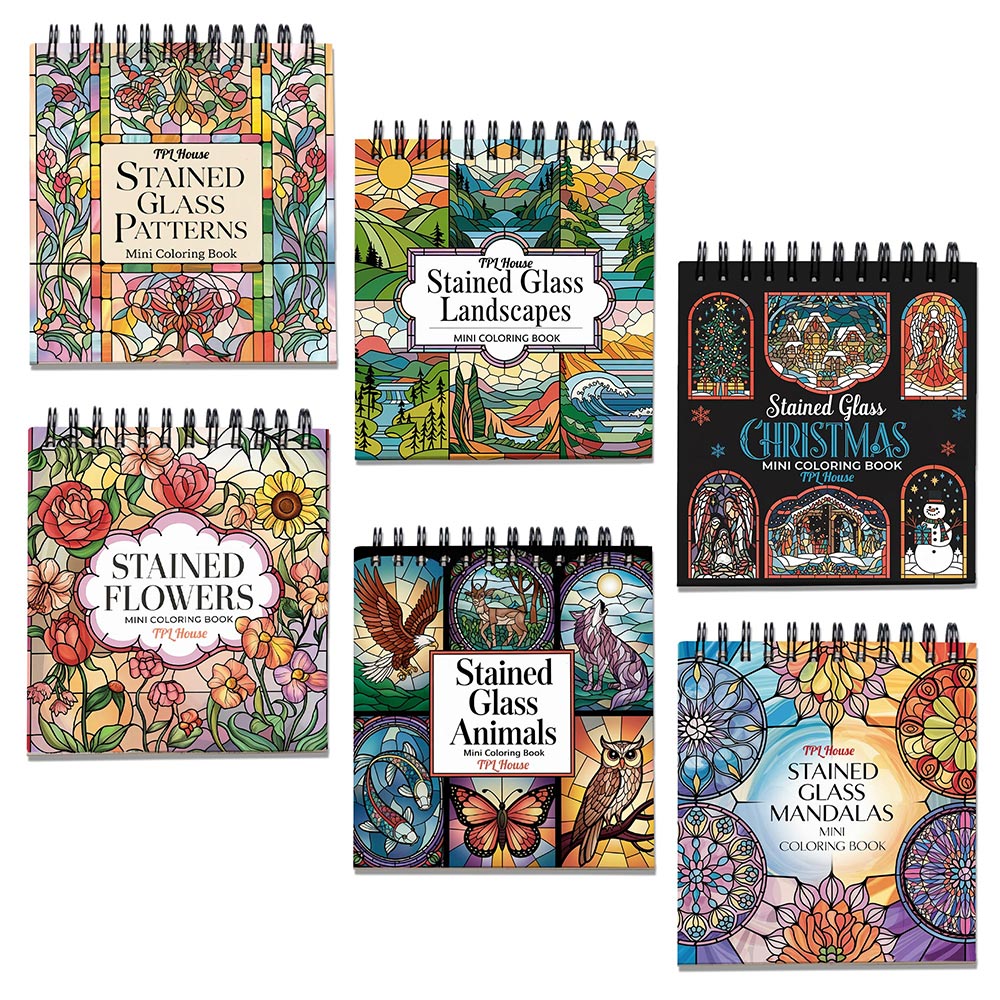 Stained Glass Mini Coloring Book for Adult
