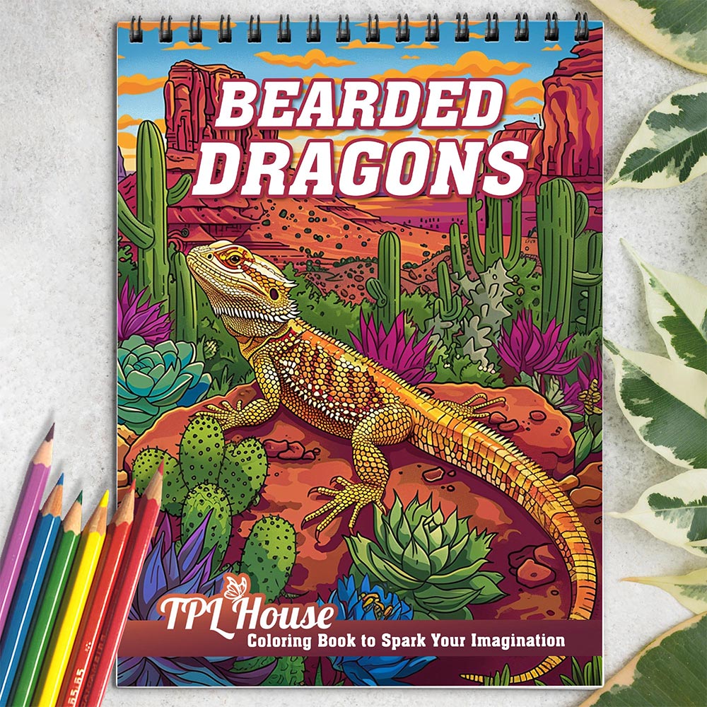 TPLHOUSE Bearded Dragons Coloring Book for Adults