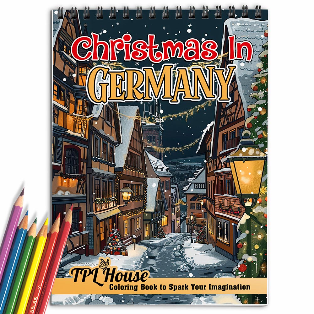 TPLHOUSE Christmas In Germany Coloring Book for Adult