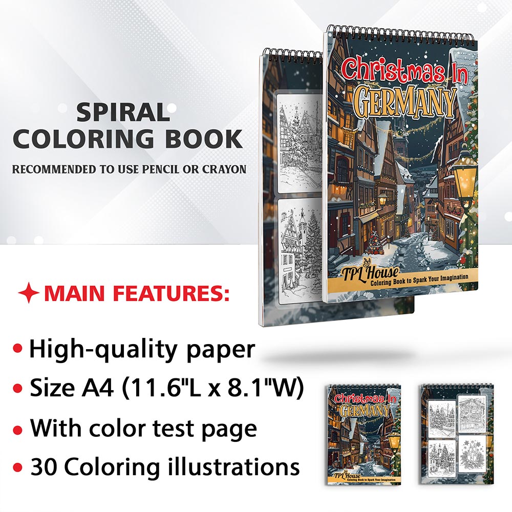 TPLHOUSE Christmas In Germany Coloring Sheets for Adult
