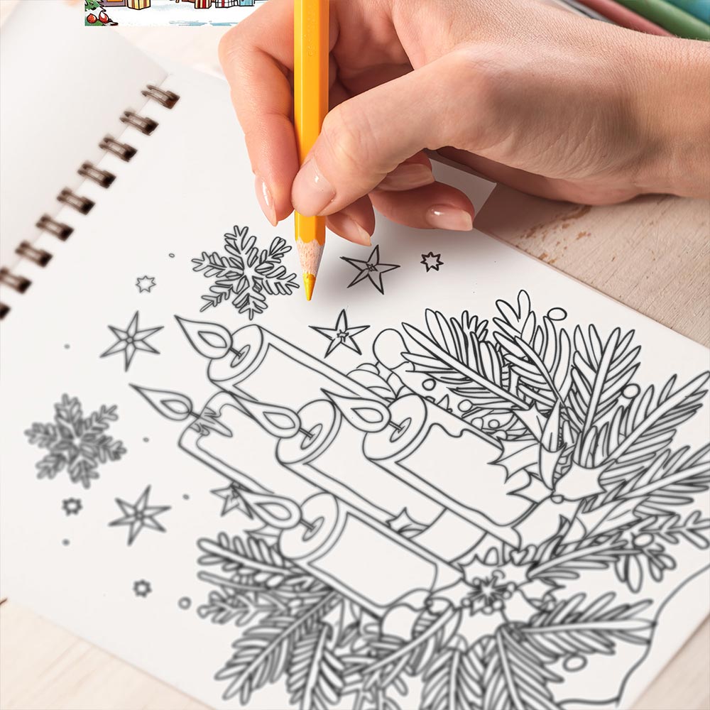 TPLHOUSE Christmas In Germany Coloring Book Spiral Bound for Adult