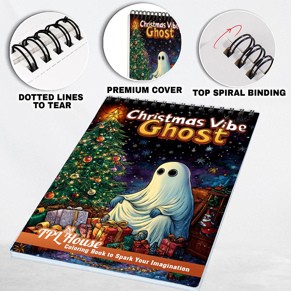 TPLHOUSE Christmas Vibe Ghost Coloring Pages for Adult