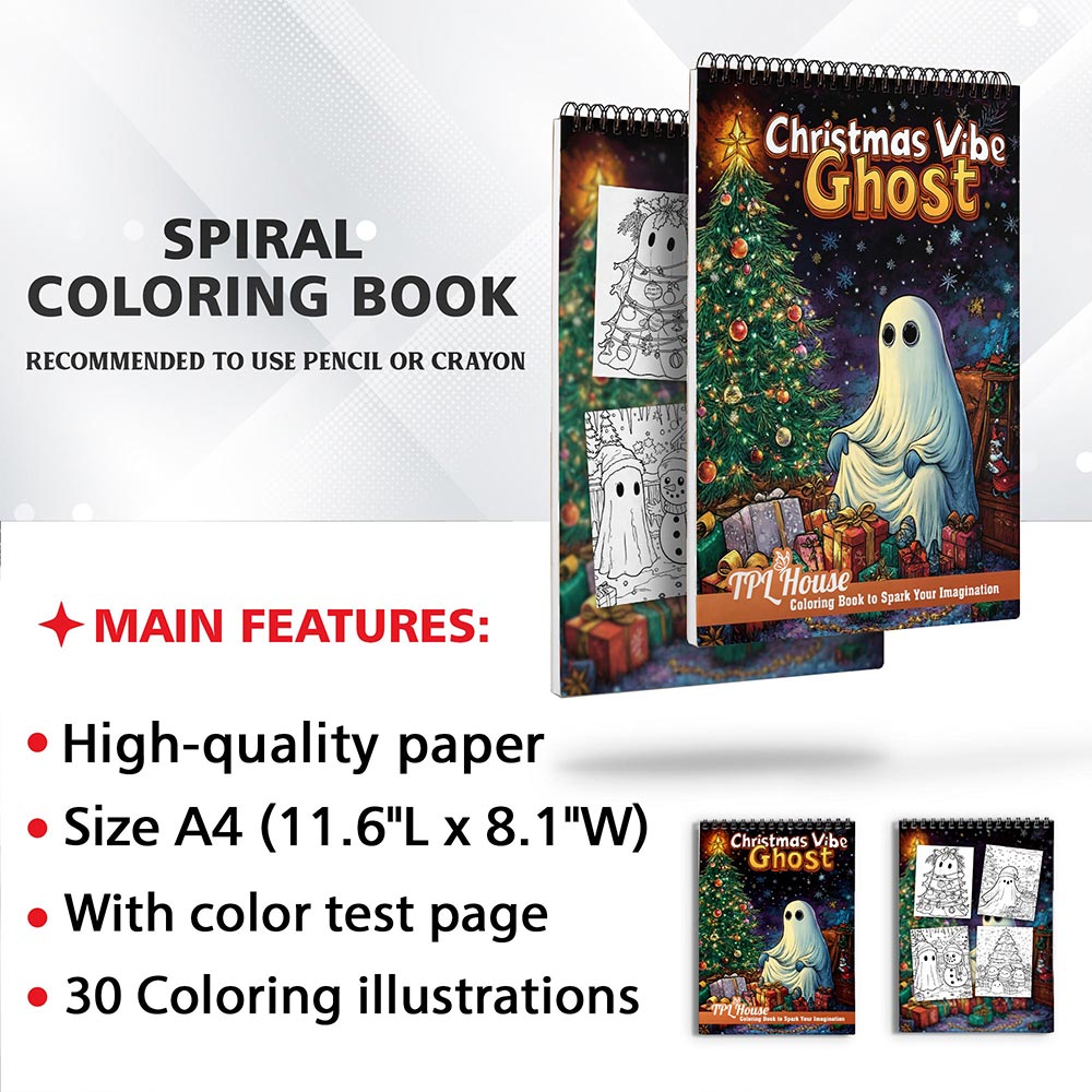 TPLHOUSE Christmas Vibe Ghost Coloring Sheets for Adult