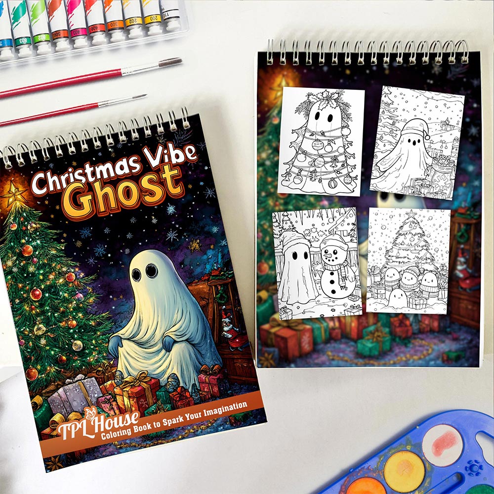 TPLHOUSE Christmas Vibe Ghost Spiral Coloring Book for Adult