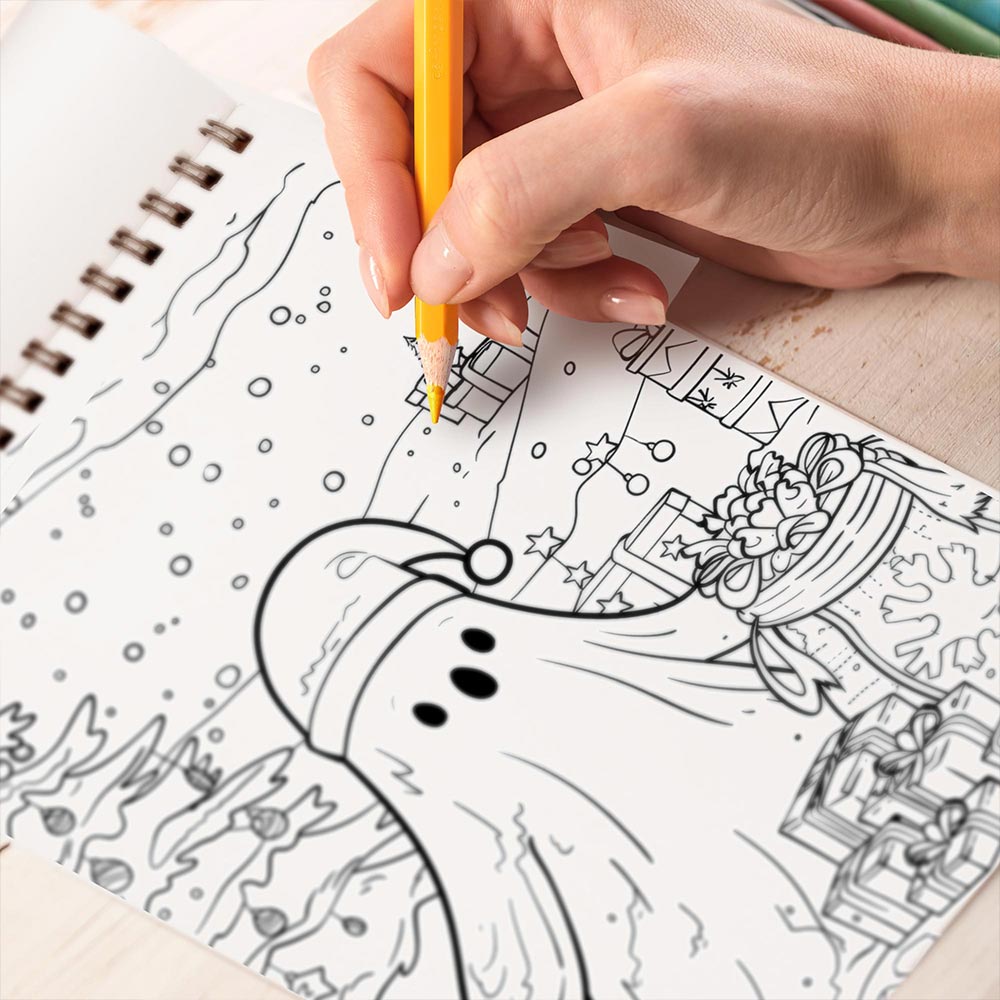 TPLHOUSE Christmas Vibe Ghost Coloring Book Spiral Bound for Adult