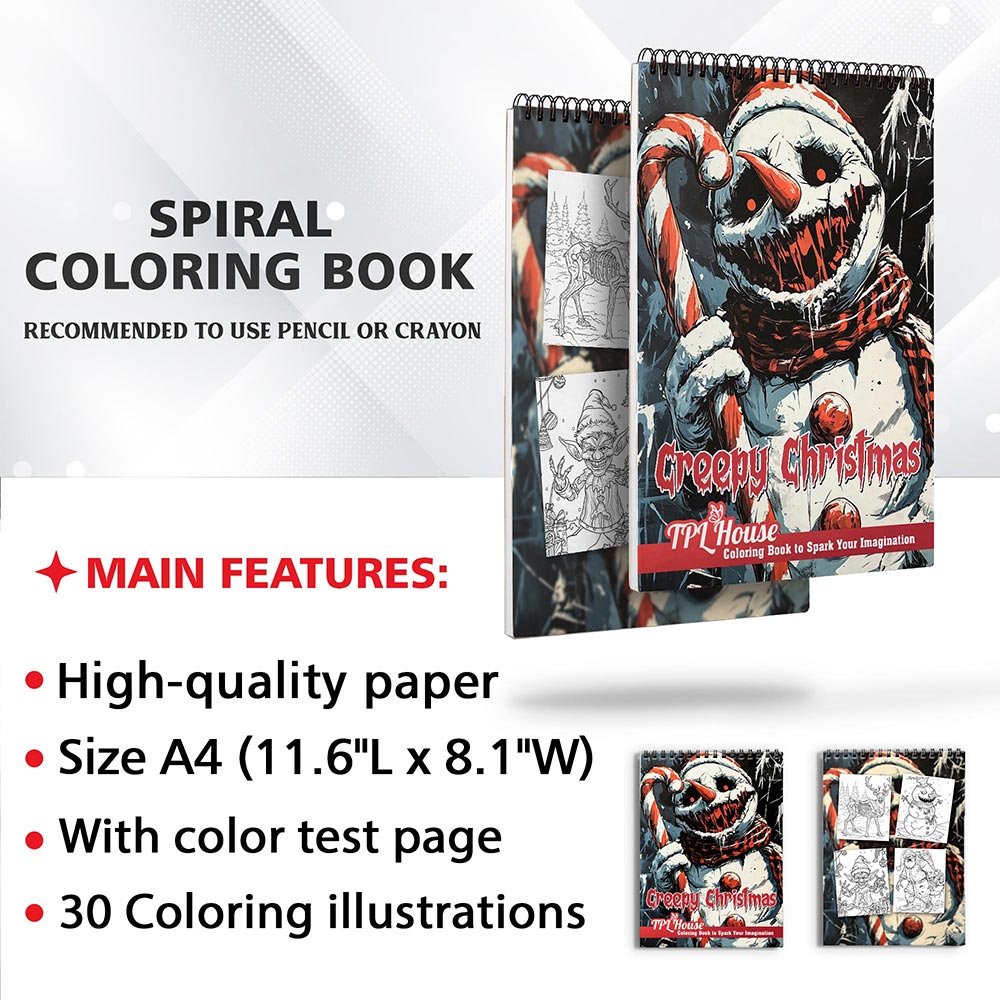 TPLHOUSE Creepy Christmas Coloring Sheets for Adult