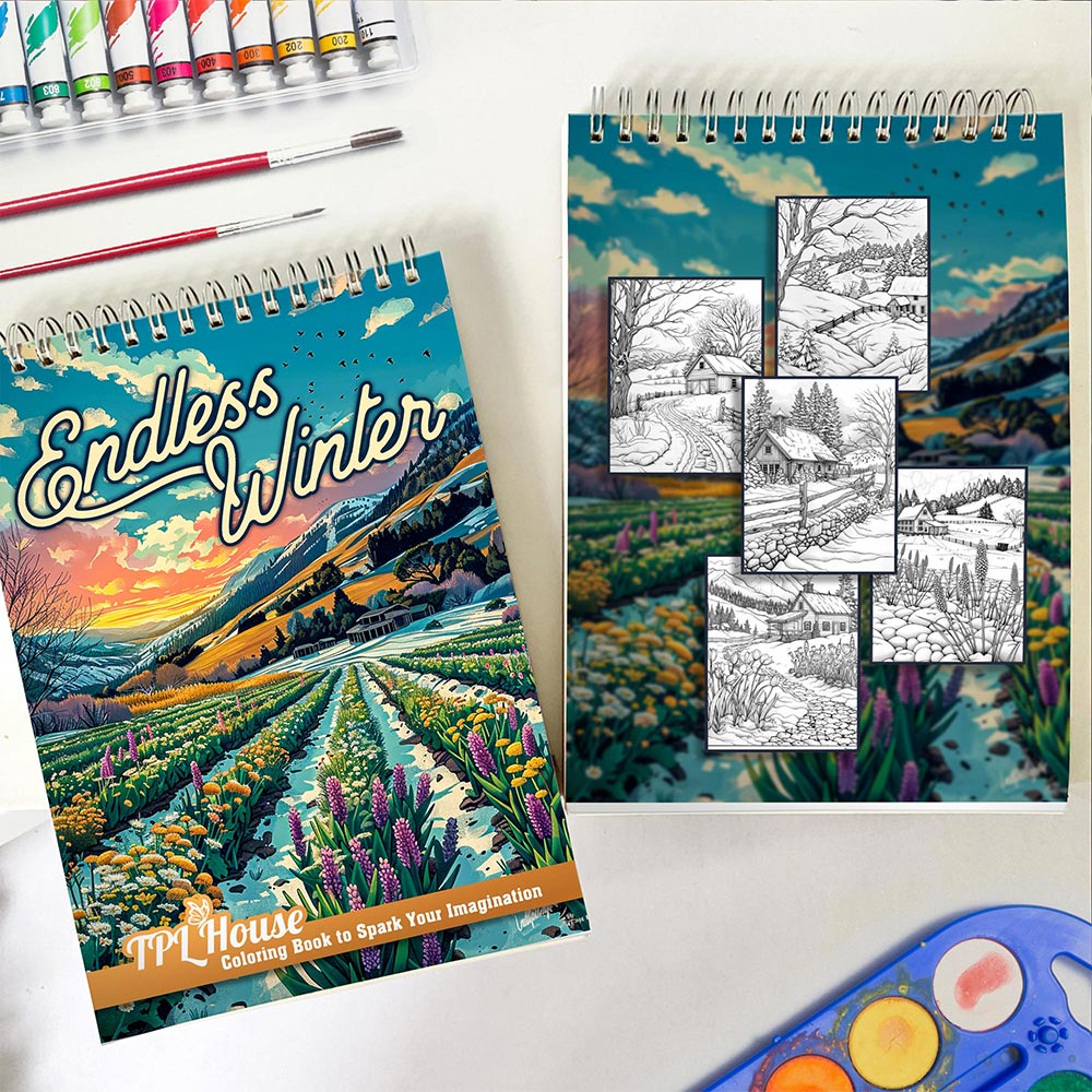 TPLHOUSE Endless Winter Spiral Coloring Book for Adult