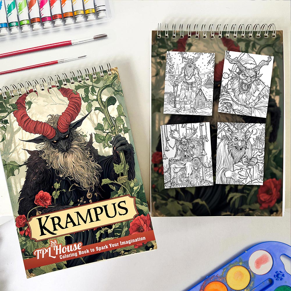 TPLHOUSE Krampus Spiral Coloring Book for Adults
