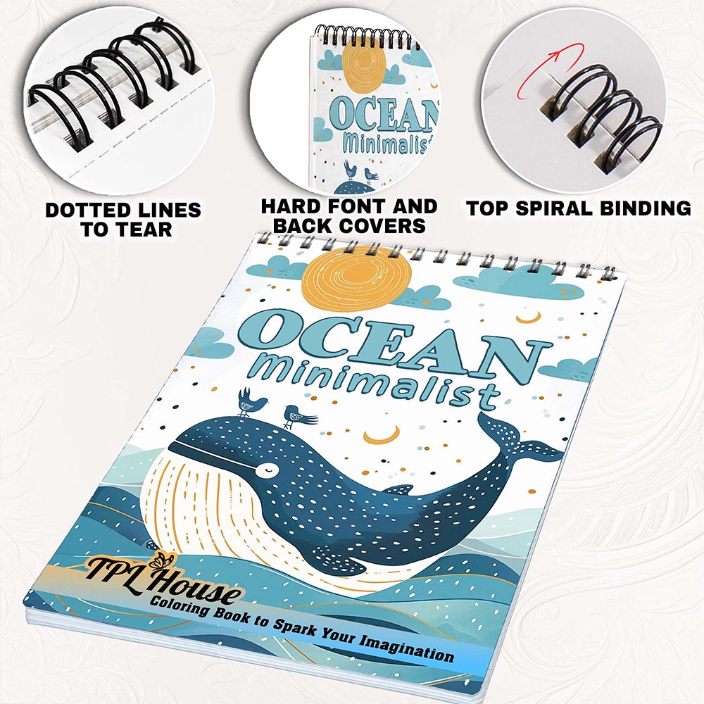 TPLHOUSE Minimalist Ocean Coloring Pages for Adults