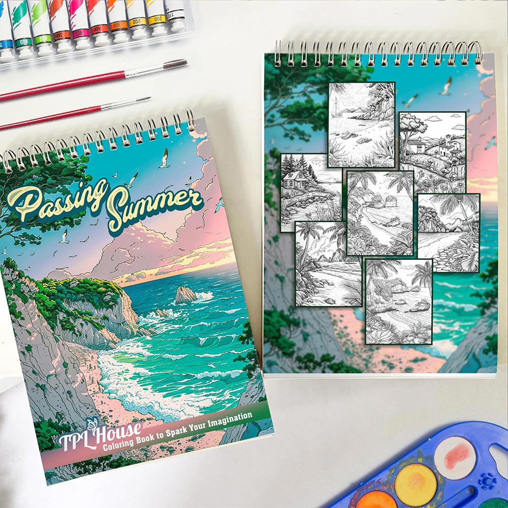 TPLHOUSE Passing Summer Spiral Coloring Book for Adults