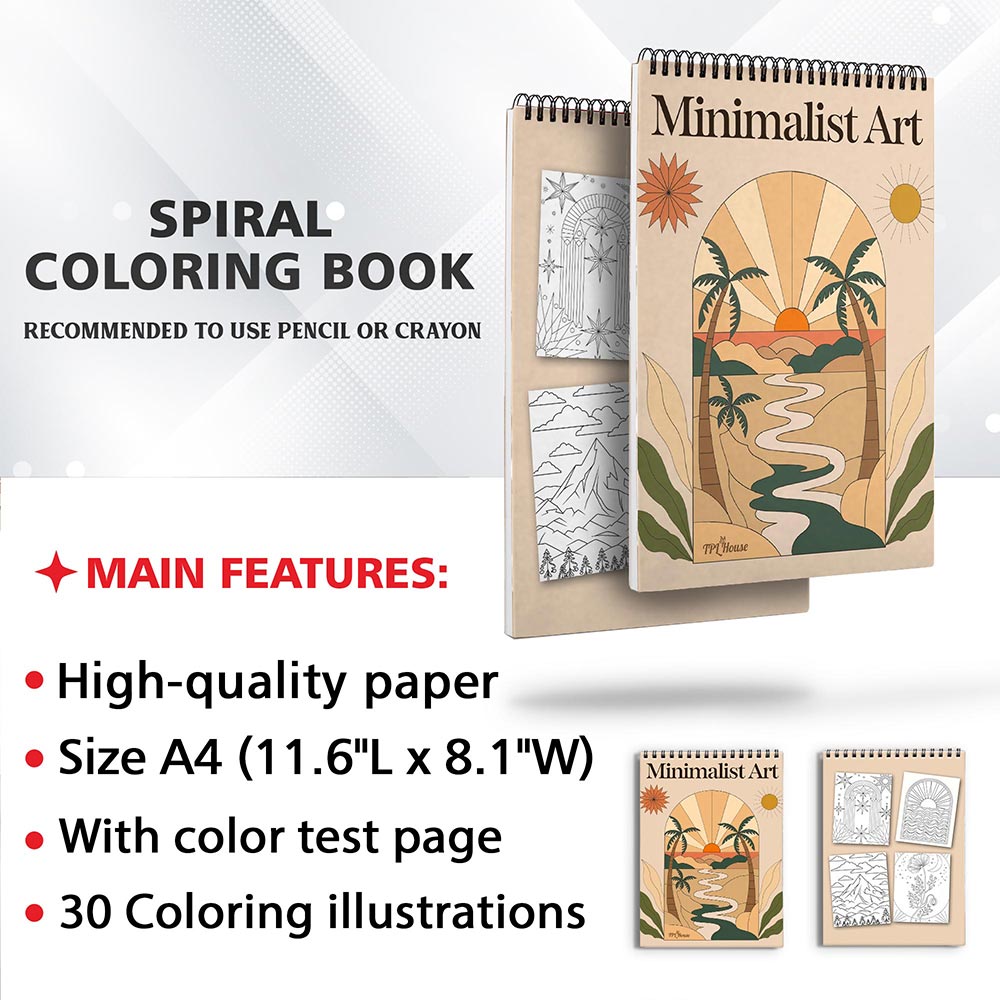 TPLHOUSE Minimalist Art Coloring Sheets for Adults
