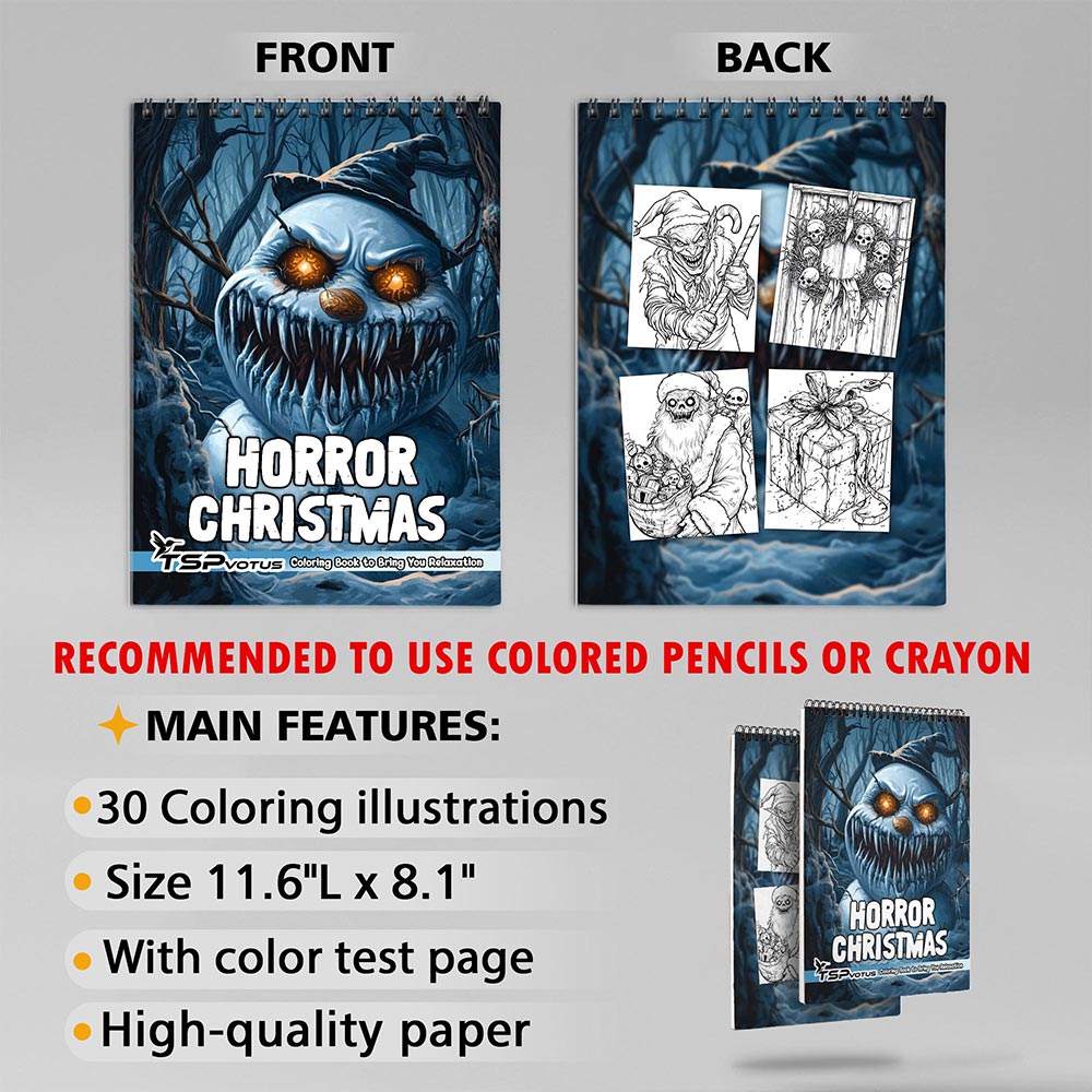 TSPVOTUS Horror Christmas Coloring Sheets for Adult