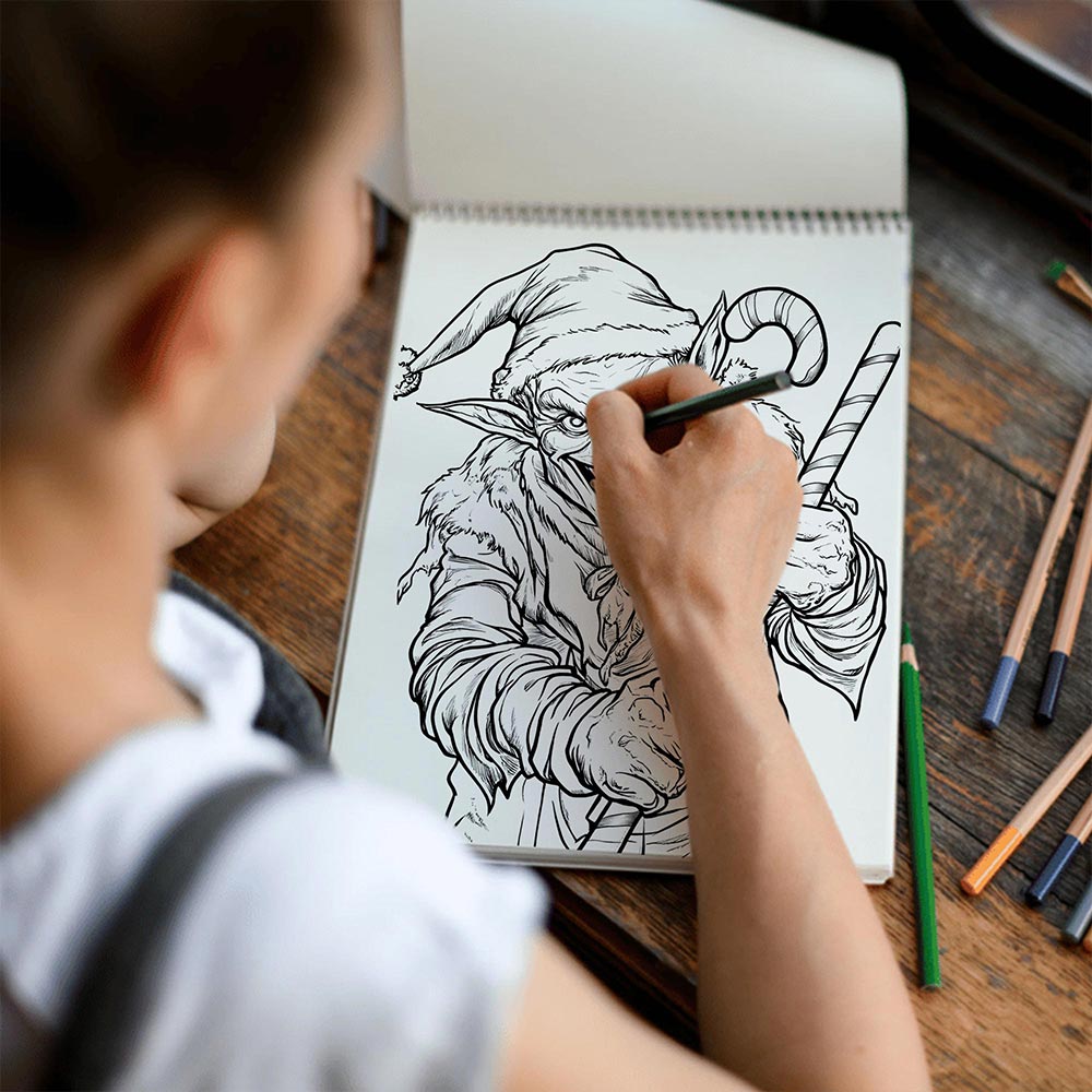 TSPVOTUS Horror Christmas Spiral Coloring Book for Adult