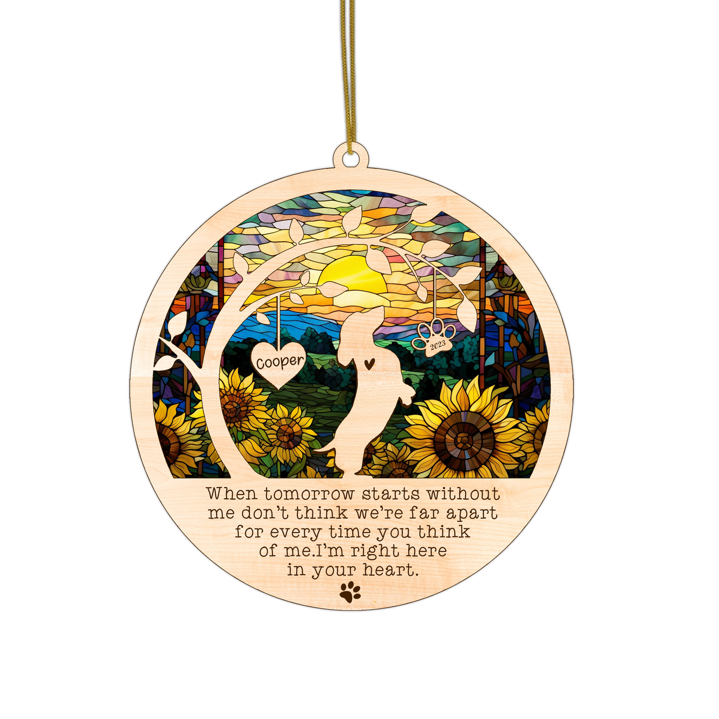 Netecom Personalized Dachshund Memorial Suncatcher Dachshund Christmas Ornament with Name Date, Pet Loss SunCatcher, Bereavement Gift Dog Memorial Ornament Loss of Pet Sympathy Gift for Dog Lovers
