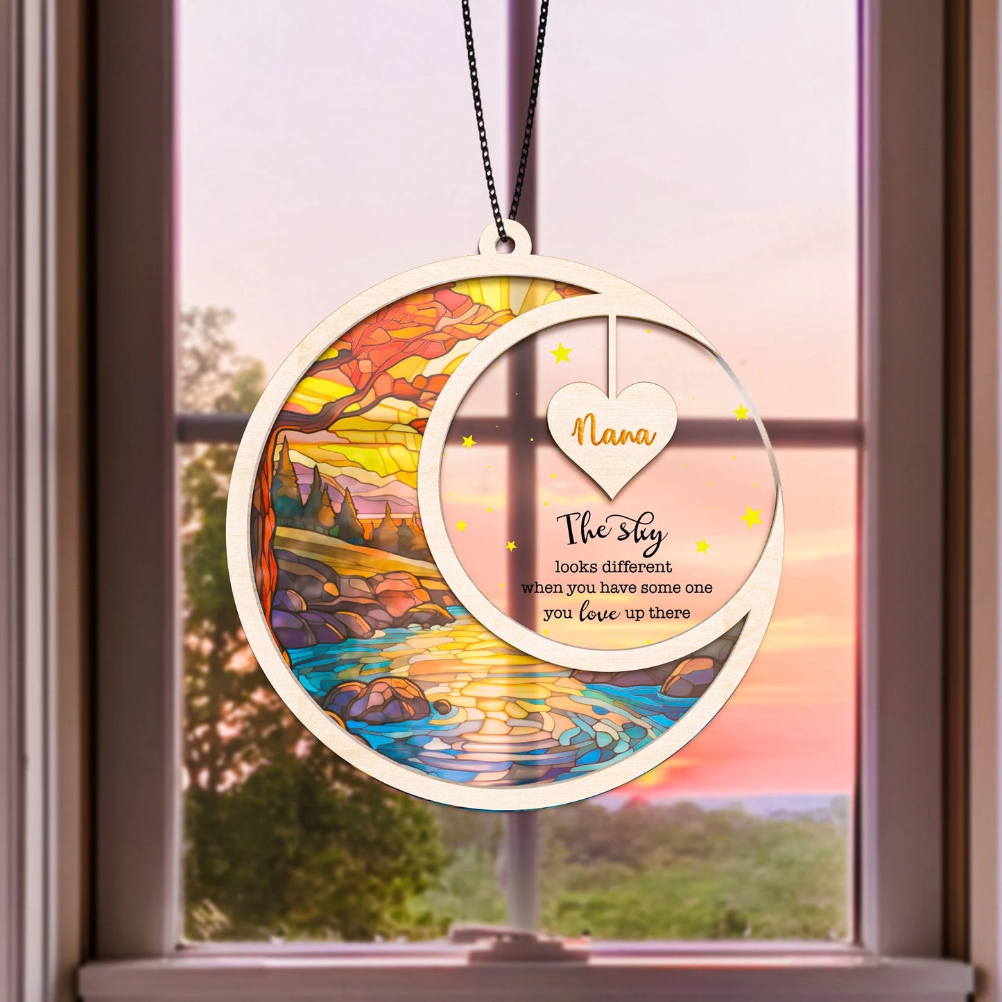 Netecom Personalized Memorial Suncatcher – Sympathy Gift for Loss of Mom Dad, In Loving Memory Keepsake, Bereavement for Parents