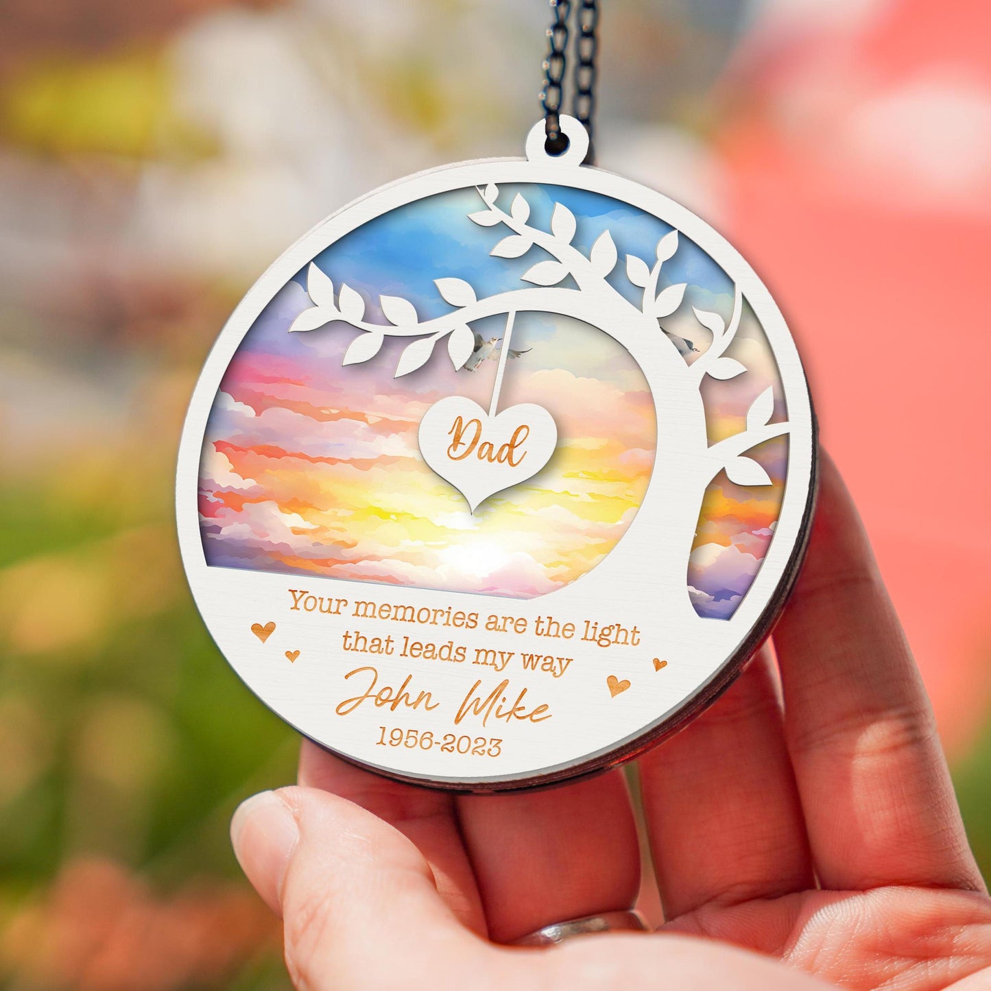 Netecom Mom Memorial Suncatcher – Personalized Loss of Mother Sympathy Gift, In Loving Memory Window Hanging, Mother in Heaven Remembrance Keepsake