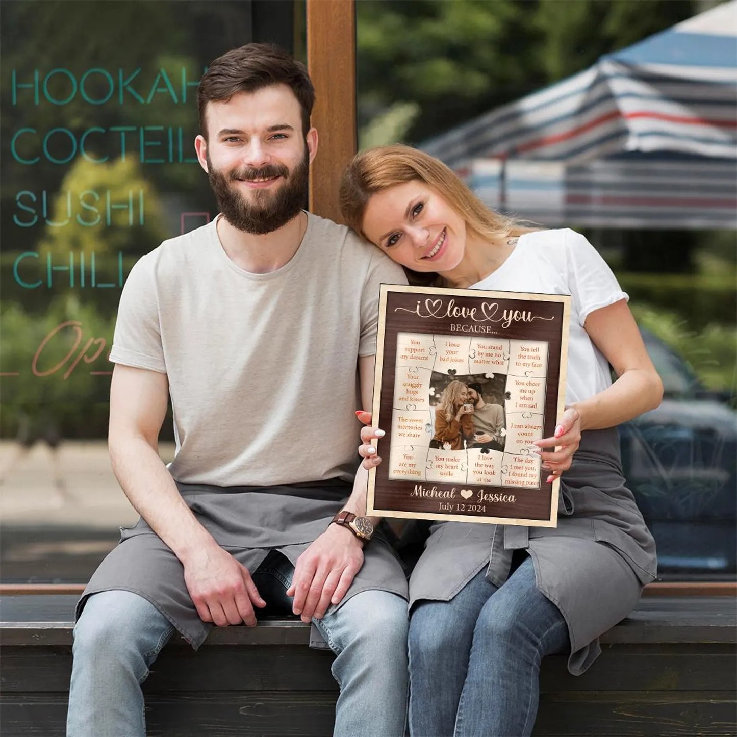 Netecom 12 Reasons Why I Love You Wooden Puzzle, Personalized Valentineās Day Gift for Him or Her, Custom Romantic Wood Frame, Birthday Gift for Boyfriend Girlfriend