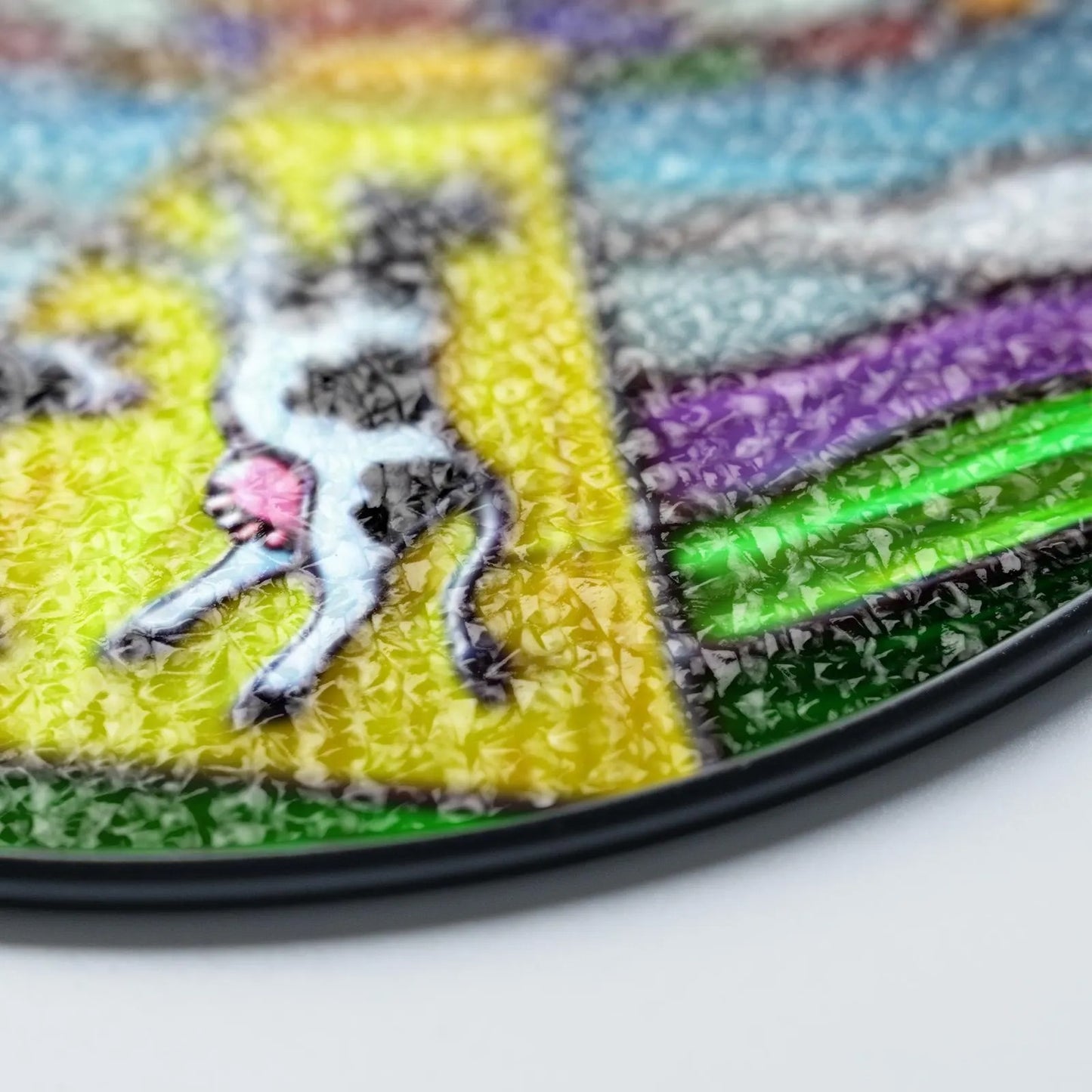 Netecom Funny Alien and Cow UFO Stained Glass Suncatcher – Unique Window Hanging, Spaceship Art Home Decor, Stained Glass or Acrylic Window Decoration